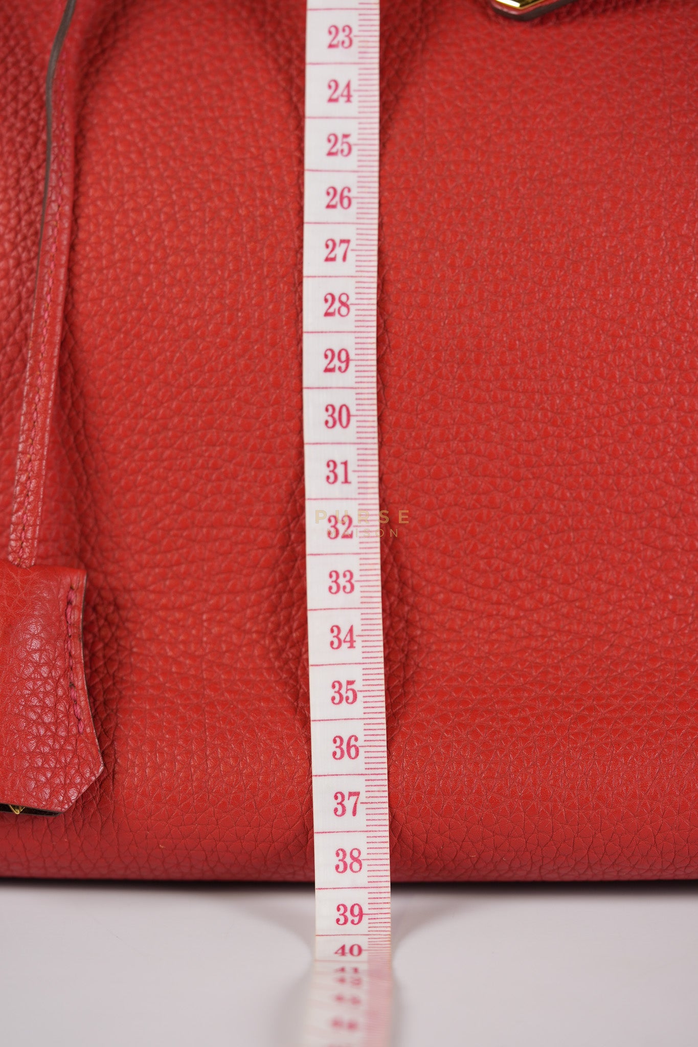 Birkin 35 Retourne Red in Togo Leather Dark Red Chevre interior and Gold Hardware Stamp P Square (2012) | Purse Maison Luxury Bags Shop