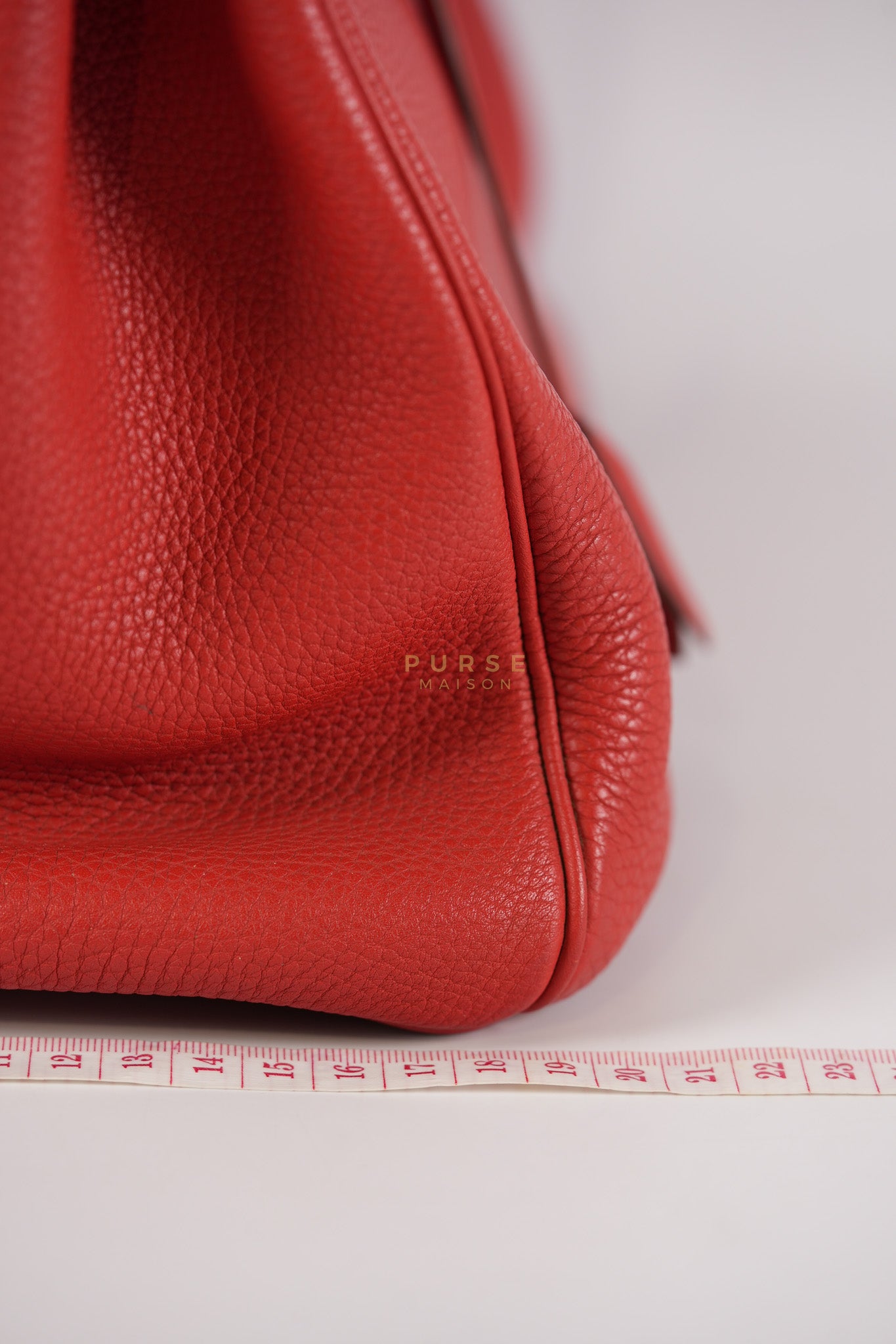 Birkin 35 Retourne Red in Togo Leather Dark Red Chevre interior and Gold Hardware Stamp P Square (2012) | Purse Maison Luxury Bags Shop