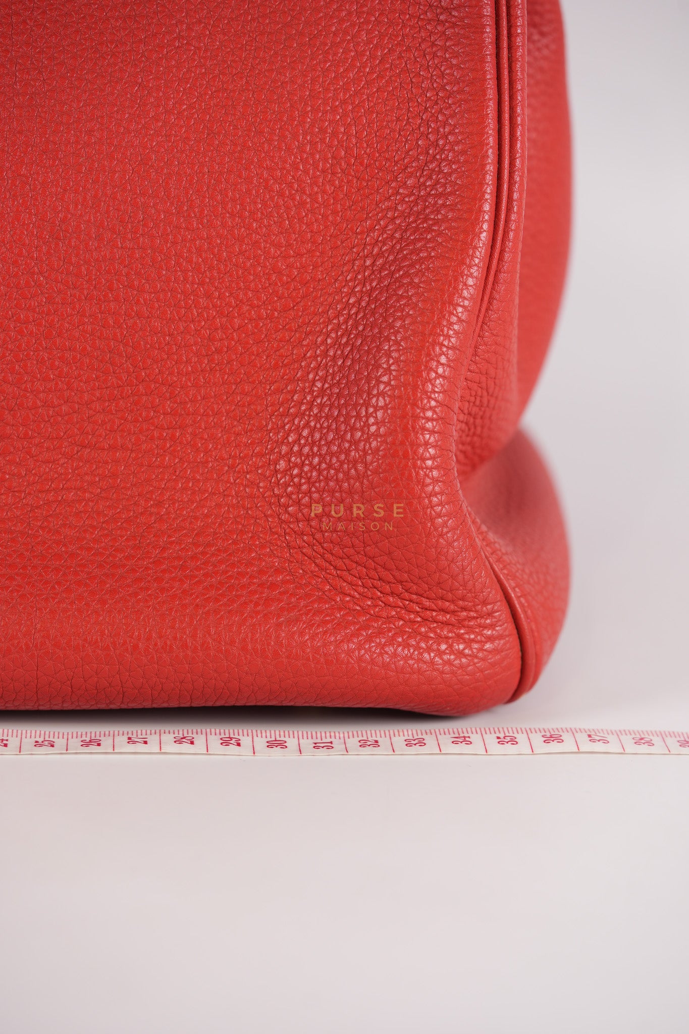 Birkin 35 Retourne Red in Togo Leather Dark Red Chevre interior and Gold Hardware Stamp P Square (2012) | Purse Maison Luxury Bags Shop