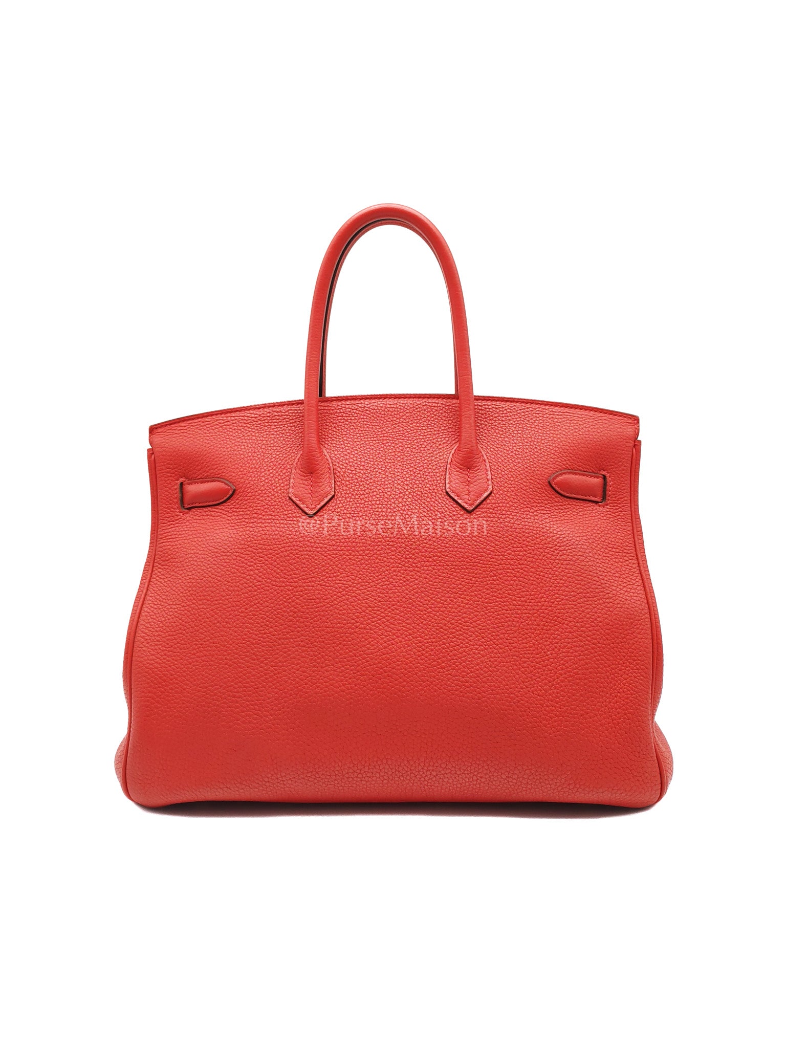 Birkin 35 Retourne Red in Togo Leather Dark Red Chevre interior and Gold Hardware Stamp P Square (2012) | Purse Maison Luxury Bags Shop