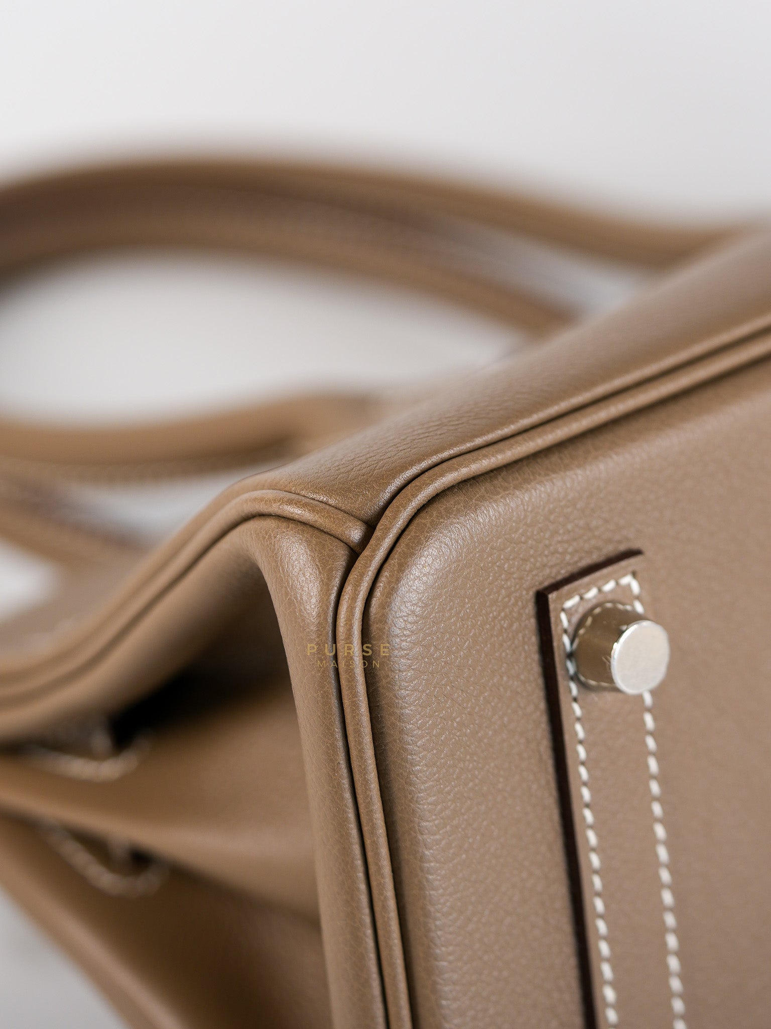 Birkin The Shoulder Retourne in Etoupe Evercolor Leather With Palladium Hardware Stamp W (2024) | Purse Maison Luxury Bags Shop