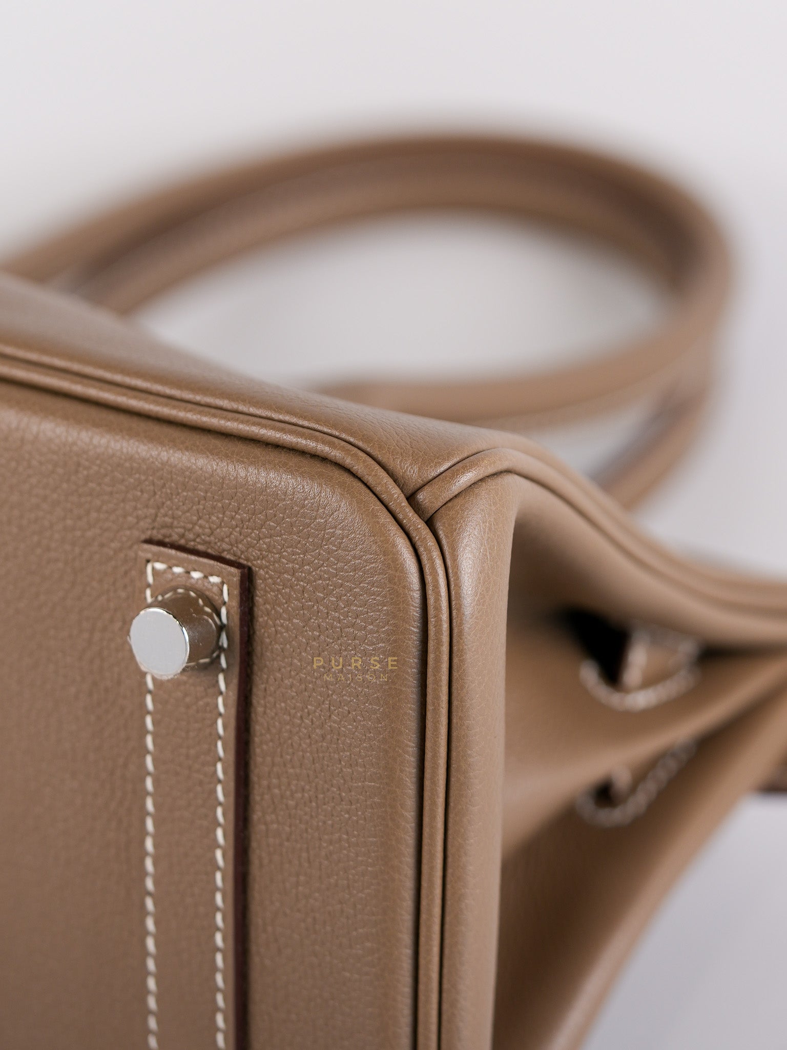 Birkin The Shoulder Retourne in Etoupe Evercolor Leather With Palladium Hardware Stamp W (2024) | Purse Maison Luxury Bags Shop