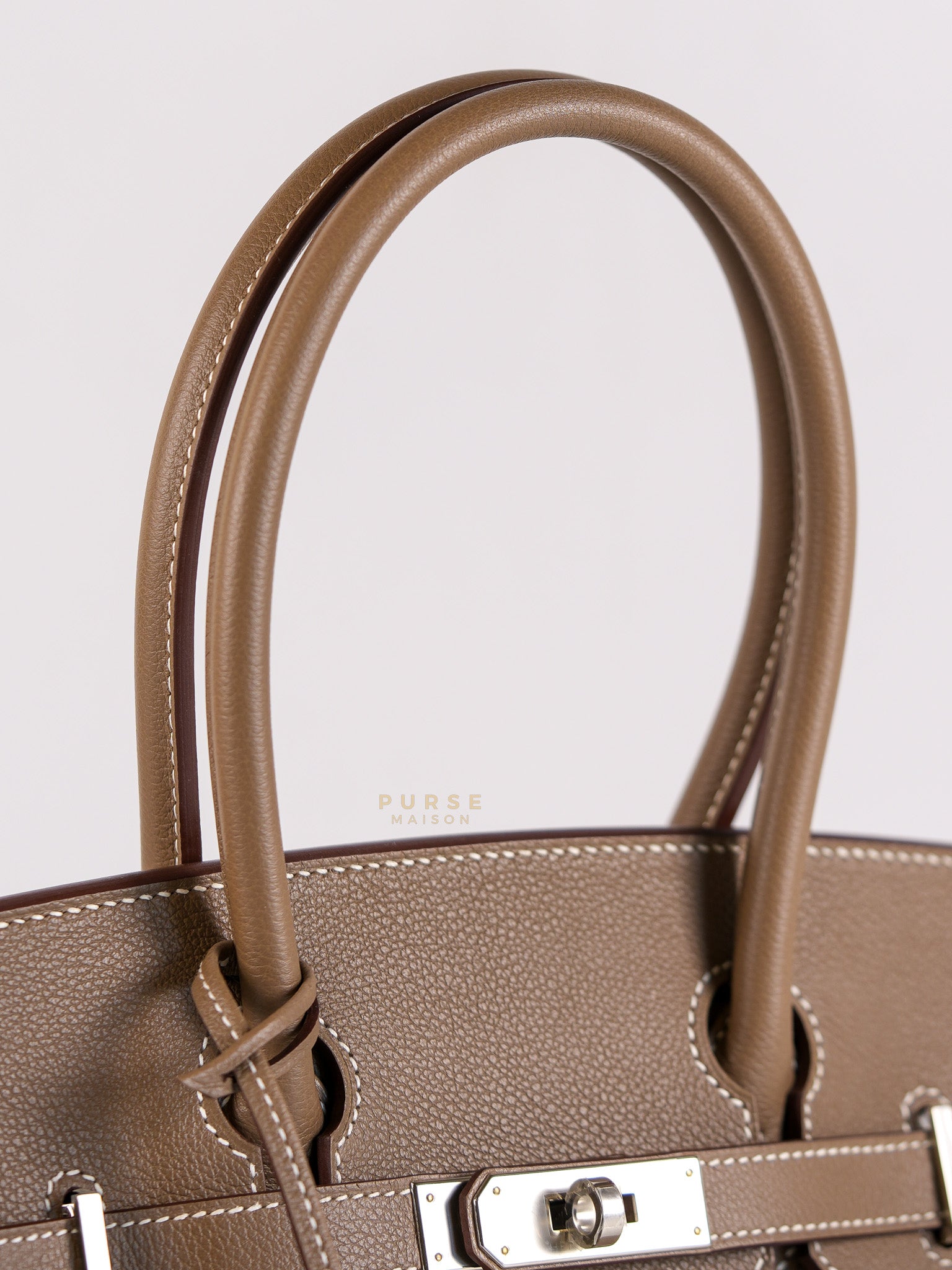 Birkin The Shoulder Retourne in Etoupe Evercolor Leather With Palladium Hardware Stamp W (2024) | Purse Maison Luxury Bags Shop