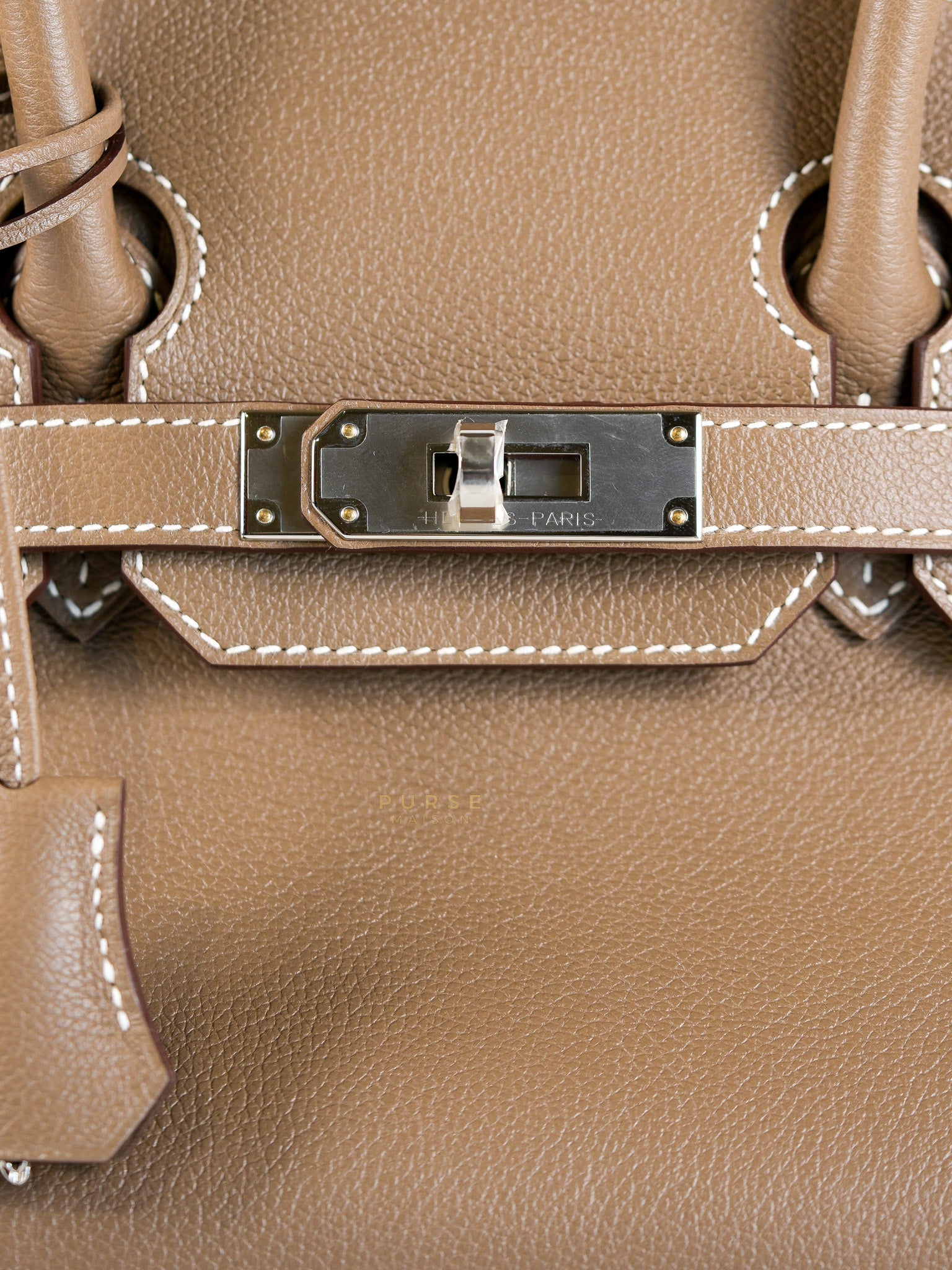 Birkin The Shoulder Retourne in Etoupe Evercolor Leather With Palladium Hardware Stamp W (2024) | Purse Maison Luxury Bags Shop