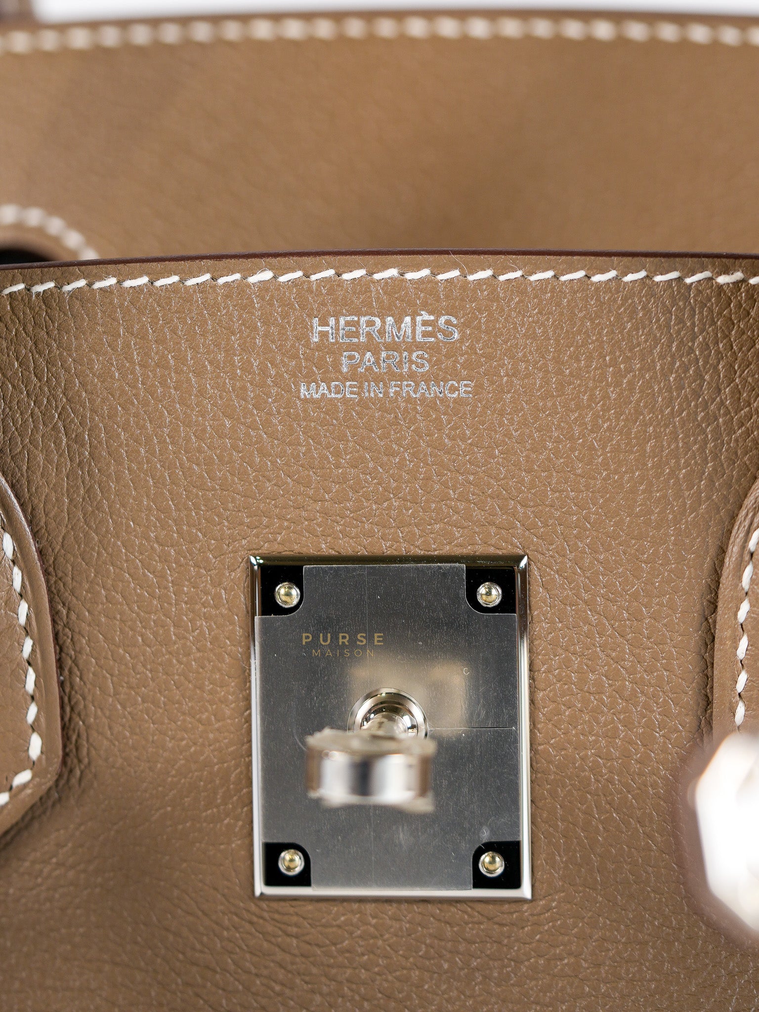 Birkin The Shoulder Retourne in Etoupe Evercolor Leather With Palladium Hardware Stamp W (2024) | Purse Maison Luxury Bags Shop