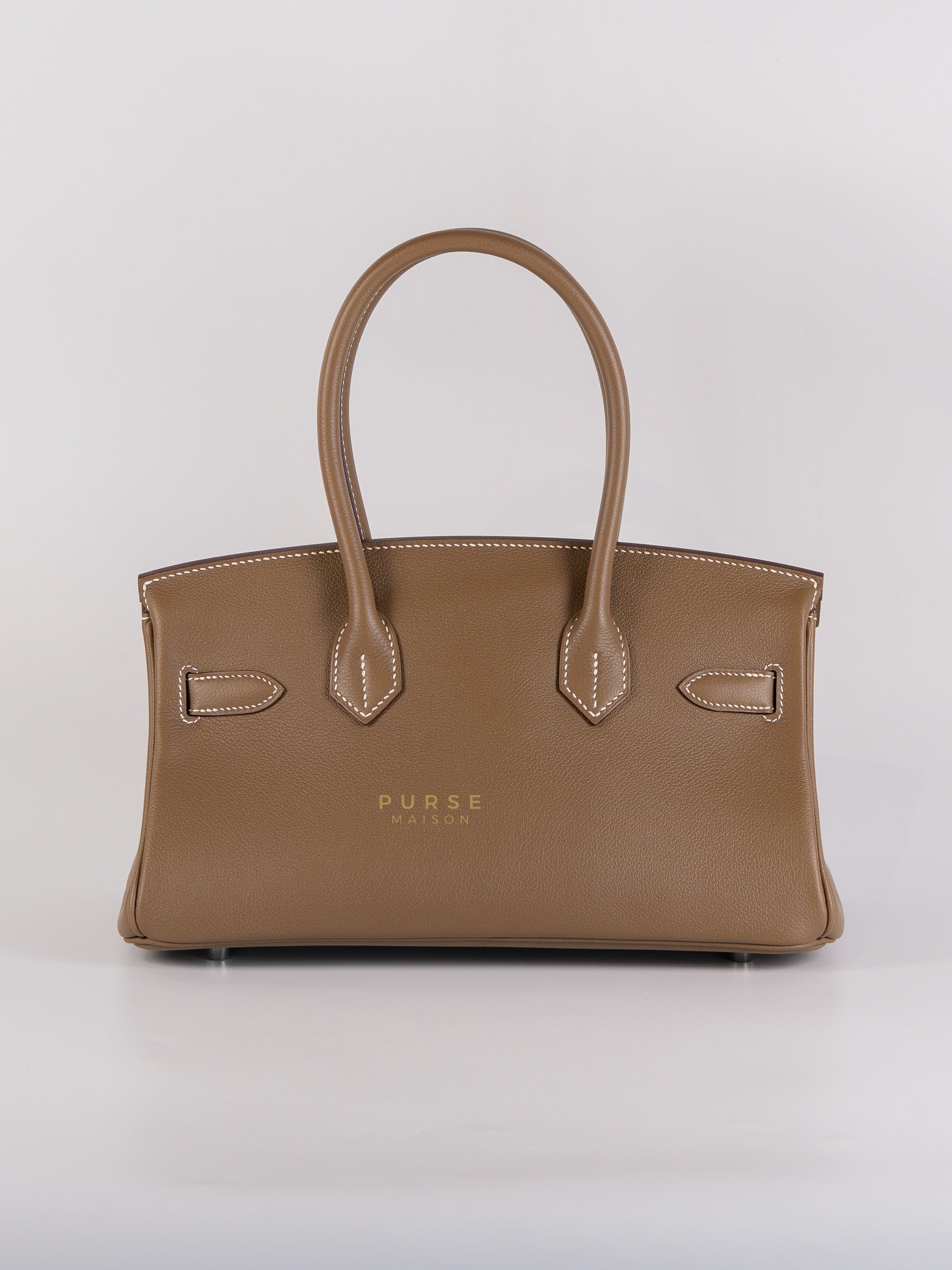 Birkin The Shoulder Retourne in Etoupe Evercolor Leather With Palladium Hardware Stamp W (2024) | Purse Maison Luxury Bags Shop