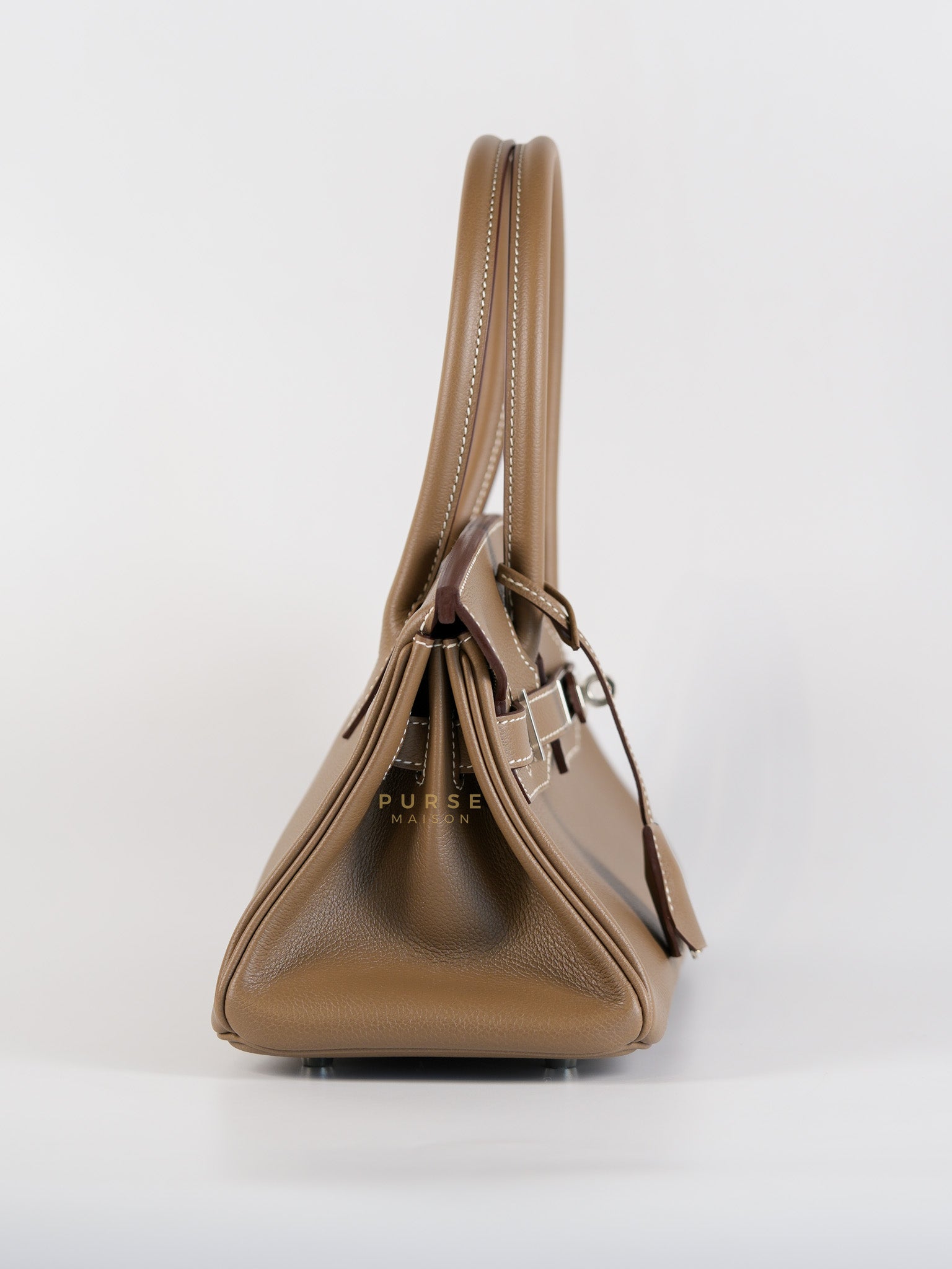 Birkin The Shoulder Retourne in Etoupe Evercolor Leather With Palladium Hardware Stamp W (2024) | Purse Maison Luxury Bags Shop