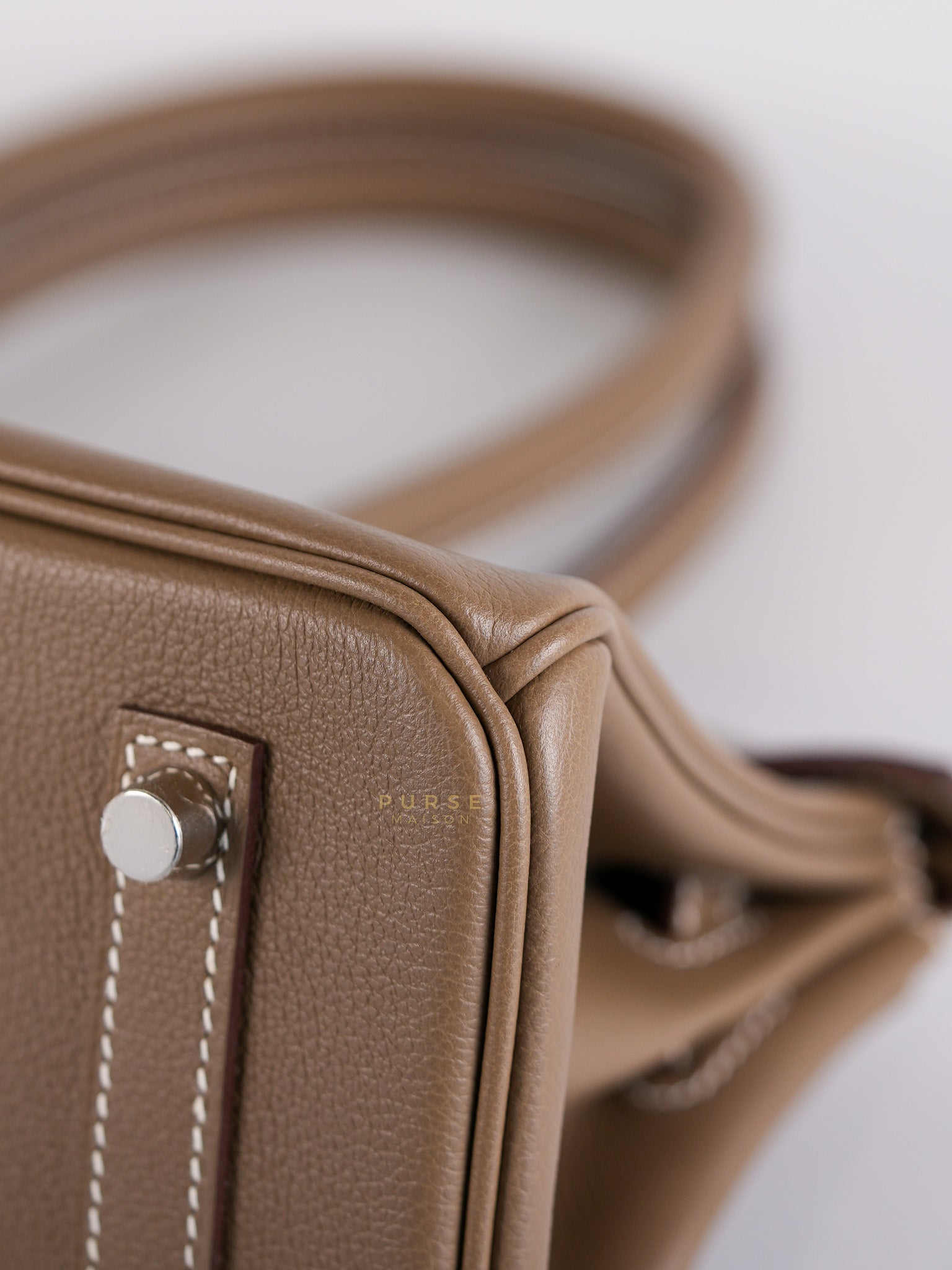 Birkin The Shoulder Retourne in Etoupe Evercolor Leather With Palladium Hardware Stamp W (2024) | Purse Maison Luxury Bags Shop