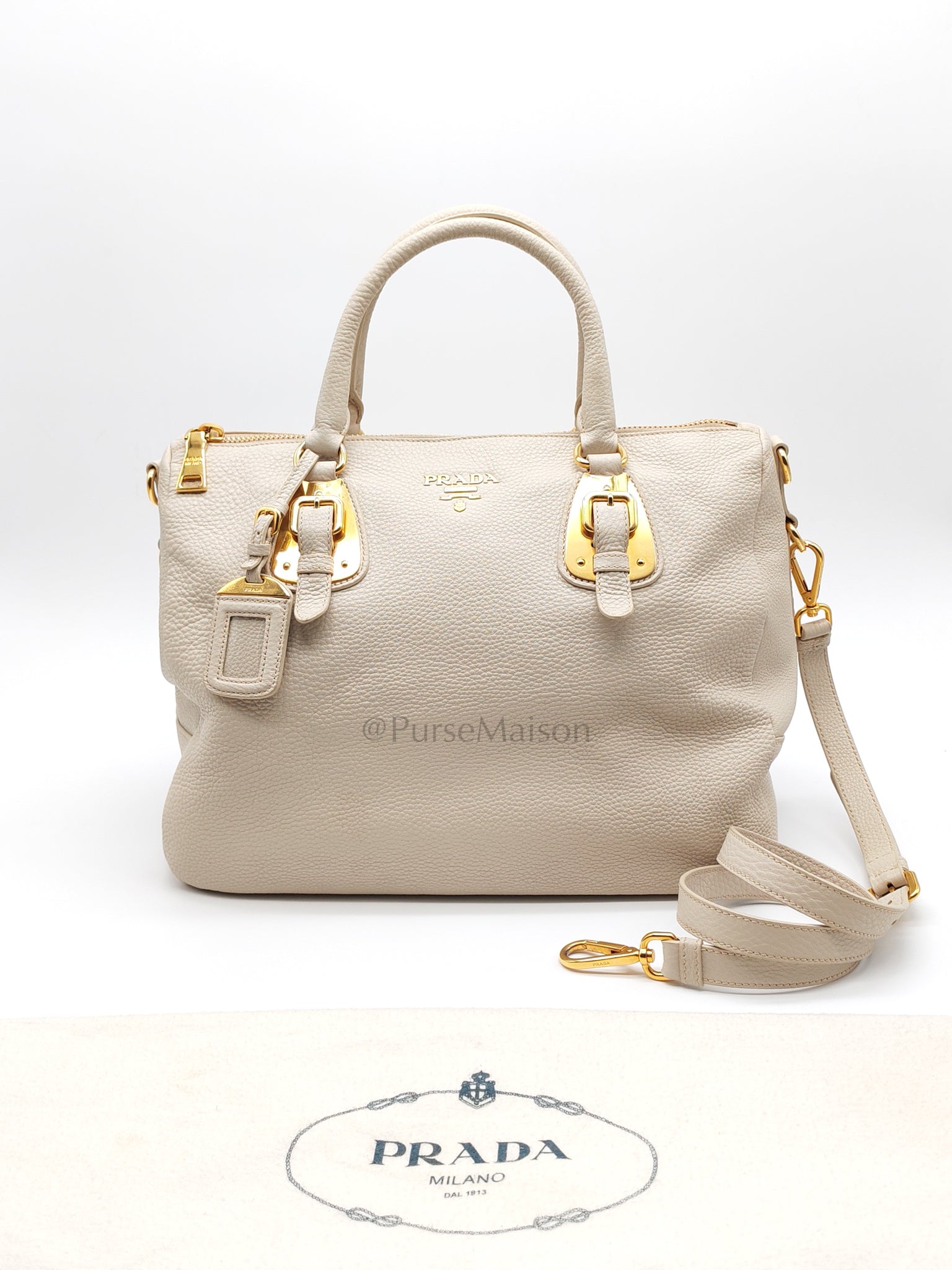 BL0817 Vitello Daino Off-White in Soft Pebbled Calfskin Leather | Purse Maison Luxury Bags Shop