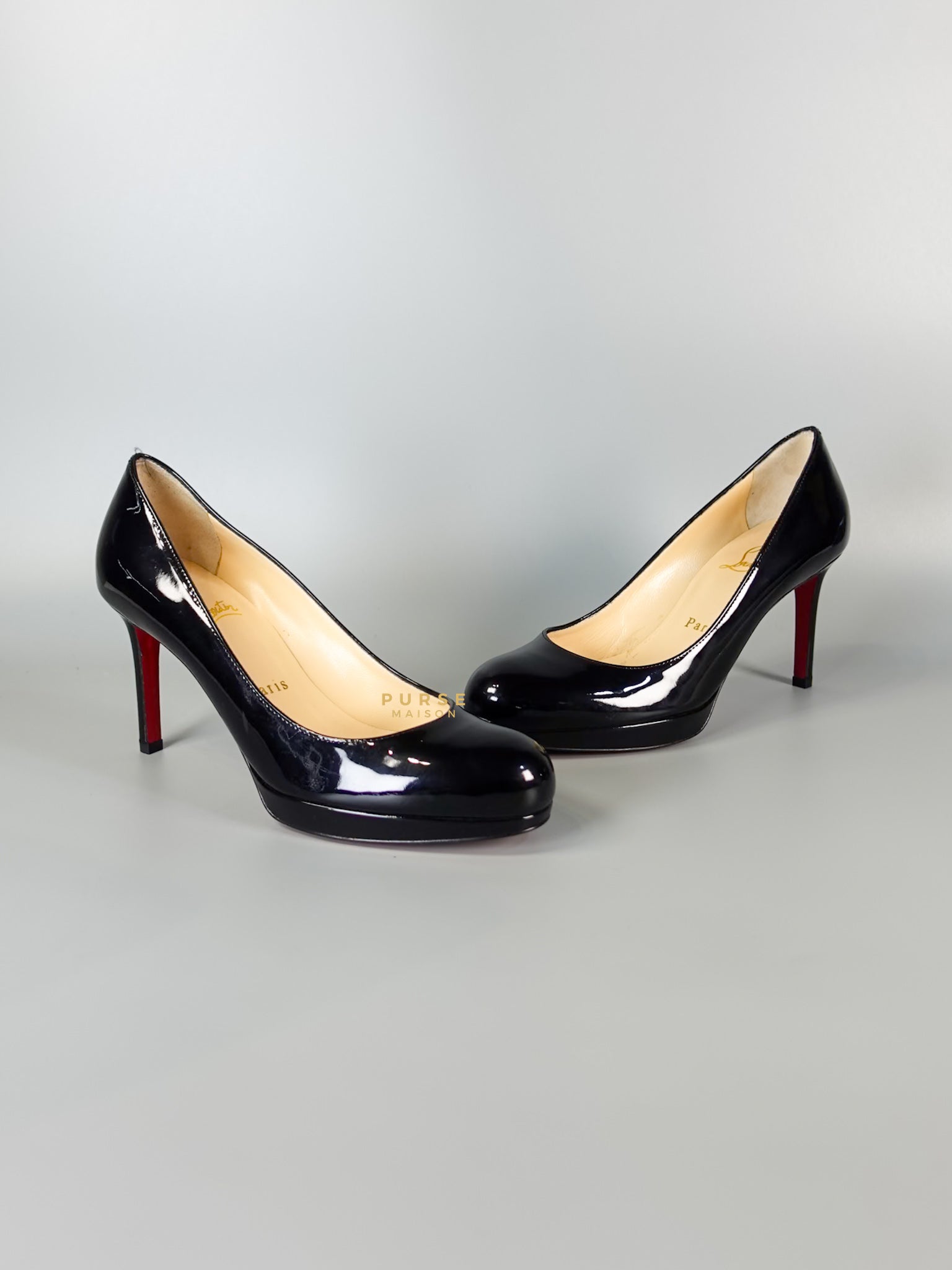 Black Patent Leather Platform Pumps Heels (Size 36EU 23cm) | Purse Maison Luxury Bags Shop