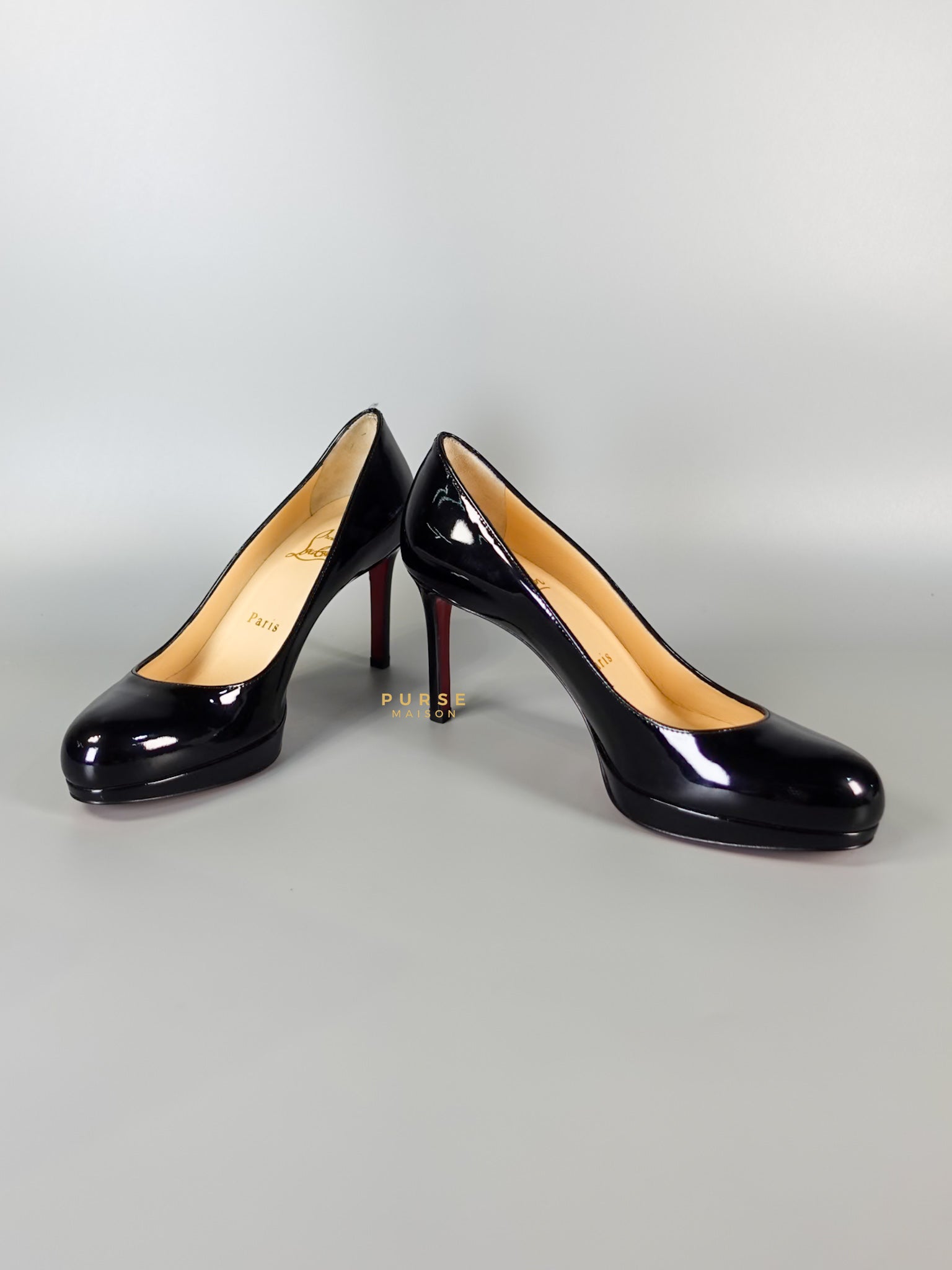 Black Patent Leather Platform Pumps Heels (Size 36EU 23cm) | Purse Maison Luxury Bags Shop
