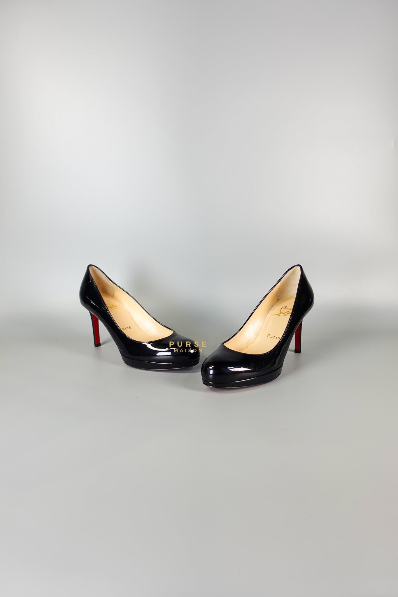 Black Patent Leather Platform Pumps Heels (Size 36EU 23cm) | Purse Maison Luxury Bags Shop