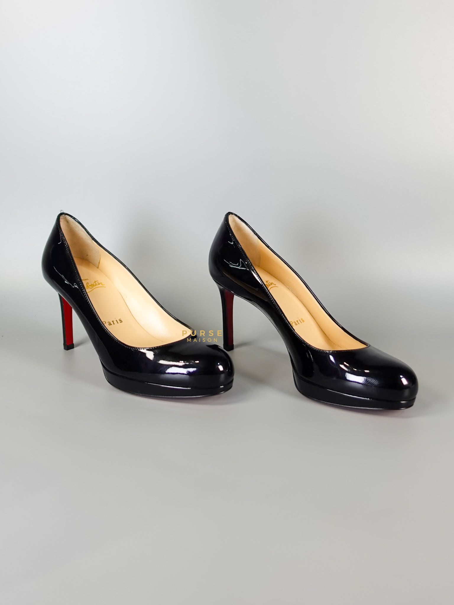 Black Patent Leather Platform Pumps Heels (Size 36EU 23cm) | Purse Maison Luxury Bags Shop