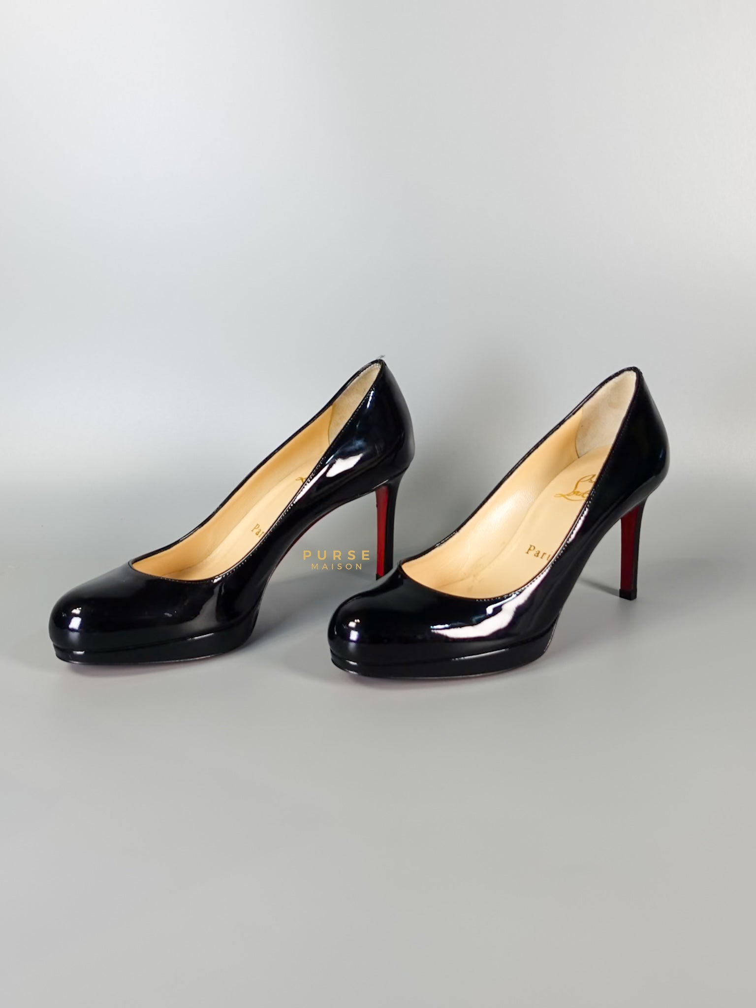 Black Patent Leather Platform Pumps Heels (Size 36EU 23cm) | Purse Maison Luxury Bags Shop
