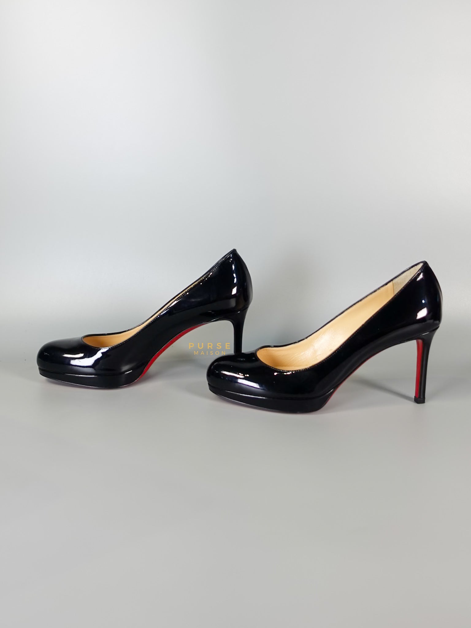 Black Patent Leather Platform Pumps Heels (Size 36EU 23cm) | Purse Maison Luxury Bags Shop
