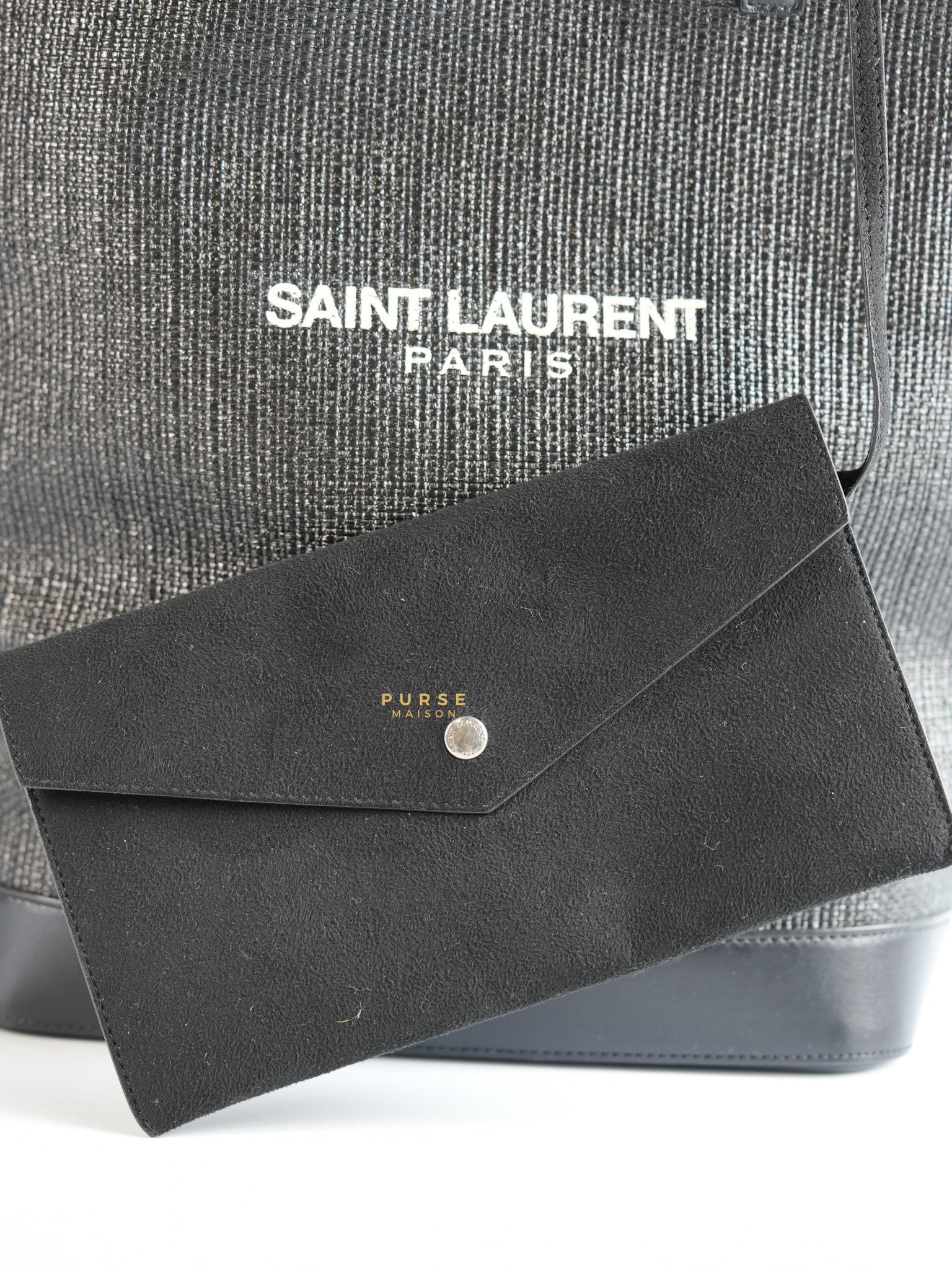 Black Raffia and Leather Teddy Drawstring Tote Bag | Purse Maison Luxury Bags Shop