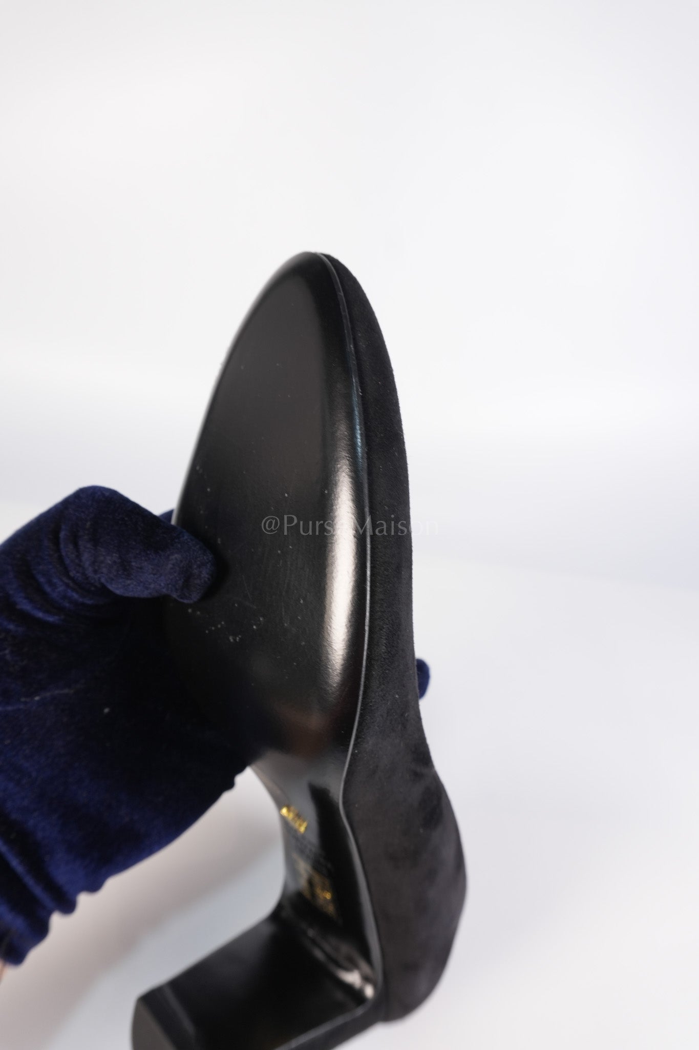 Black Suede Pumps Size 37 EU(23.5cm) | Purse Maison Luxury Bags Shop