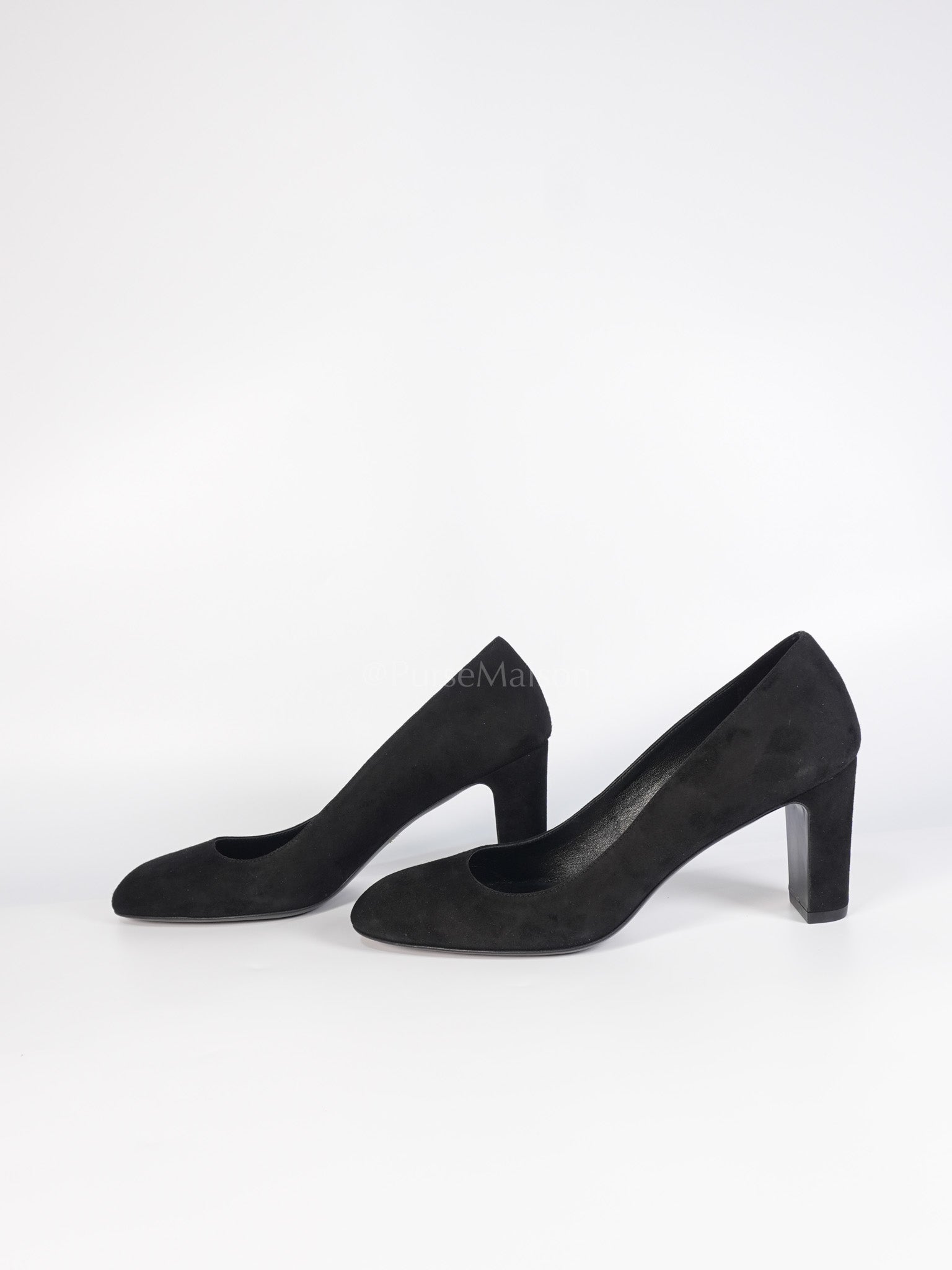 Black Suede Pumps Size 37 EU(23.5cm) | Purse Maison Luxury Bags Shop