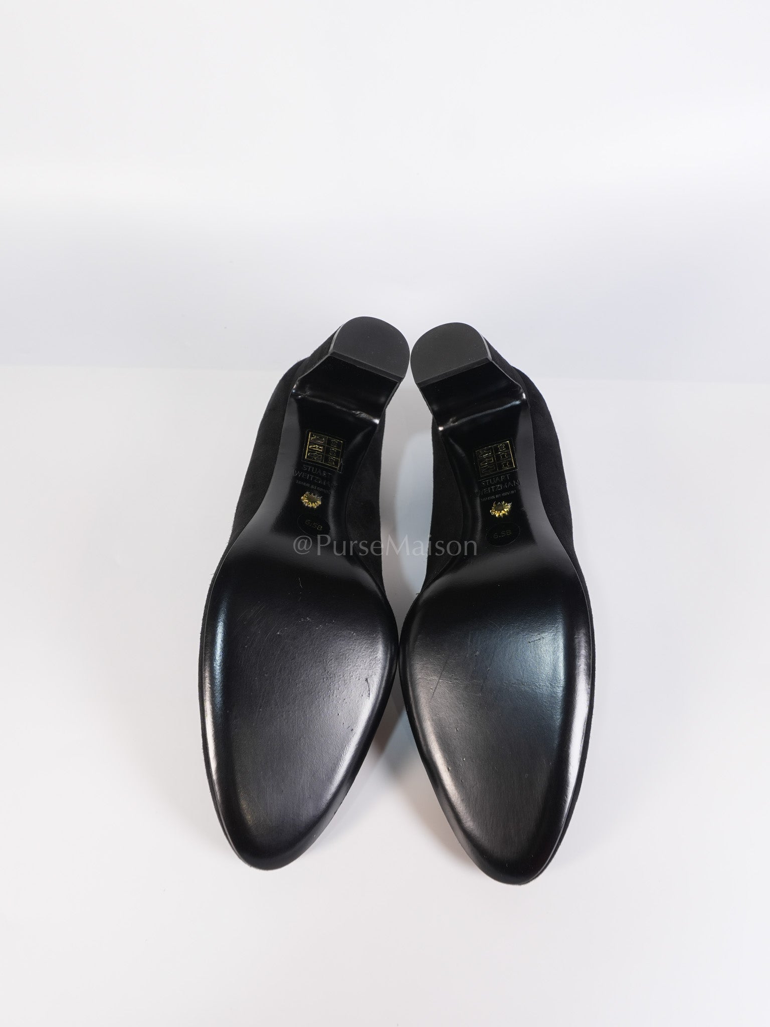 Black Suede Pumps Size 37 EU(23.5cm) | Purse Maison Luxury Bags Shop