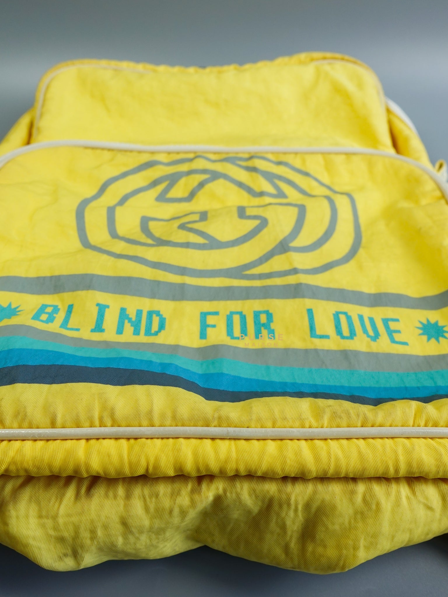 Blind for Love Interlocking GG Logo Yellow Backpack | Purse Maison Luxury Bags Shop