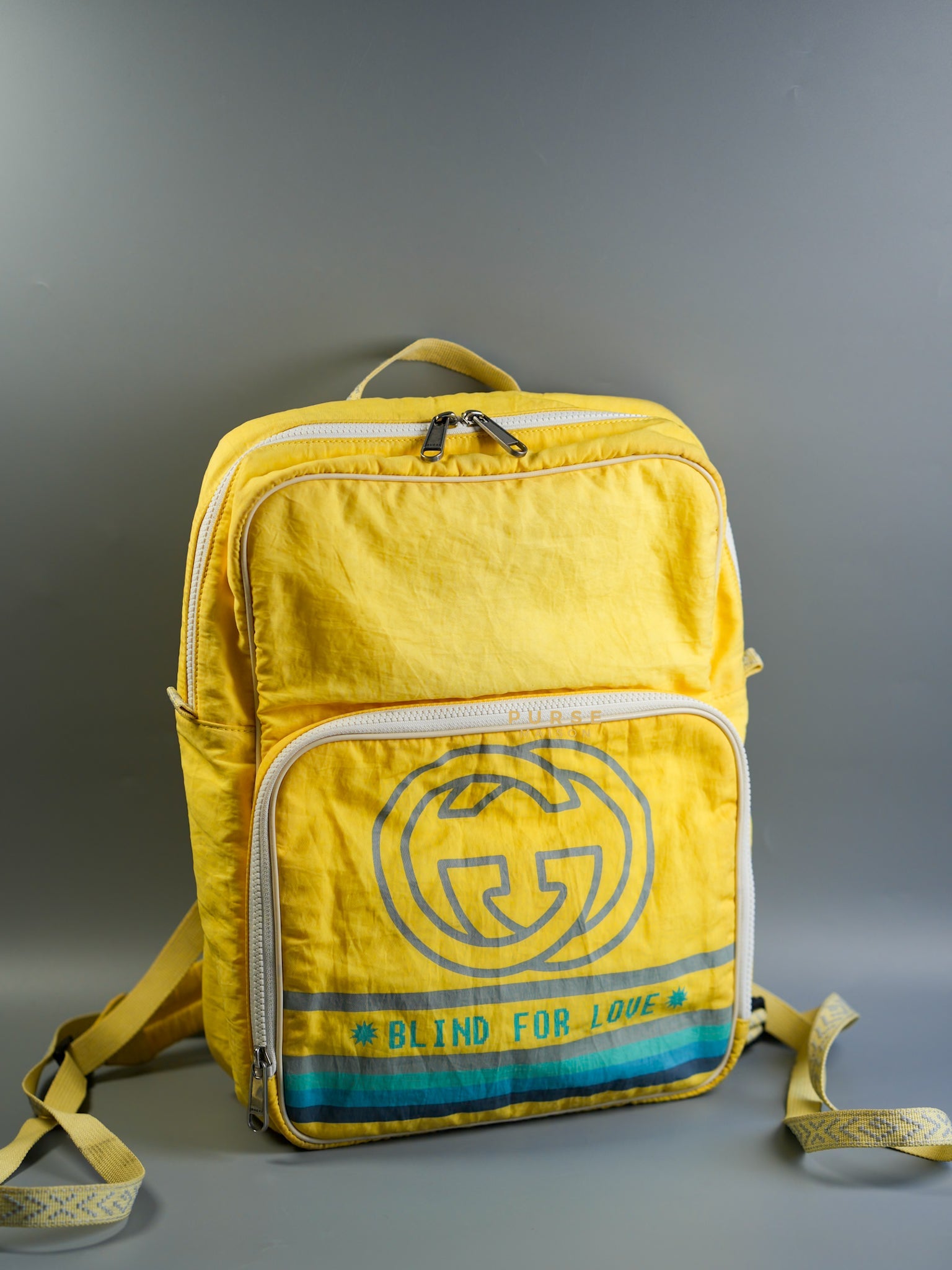 Blind for Love Interlocking GG Logo Yellow Backpack | Purse Maison Luxury Bags Shop