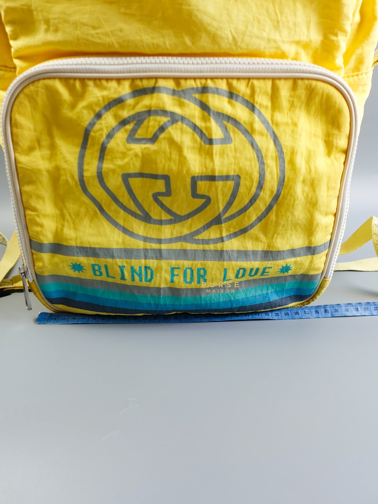 Blind for Love Interlocking GG Logo Yellow Backpack | Purse Maison Luxury Bags Shop