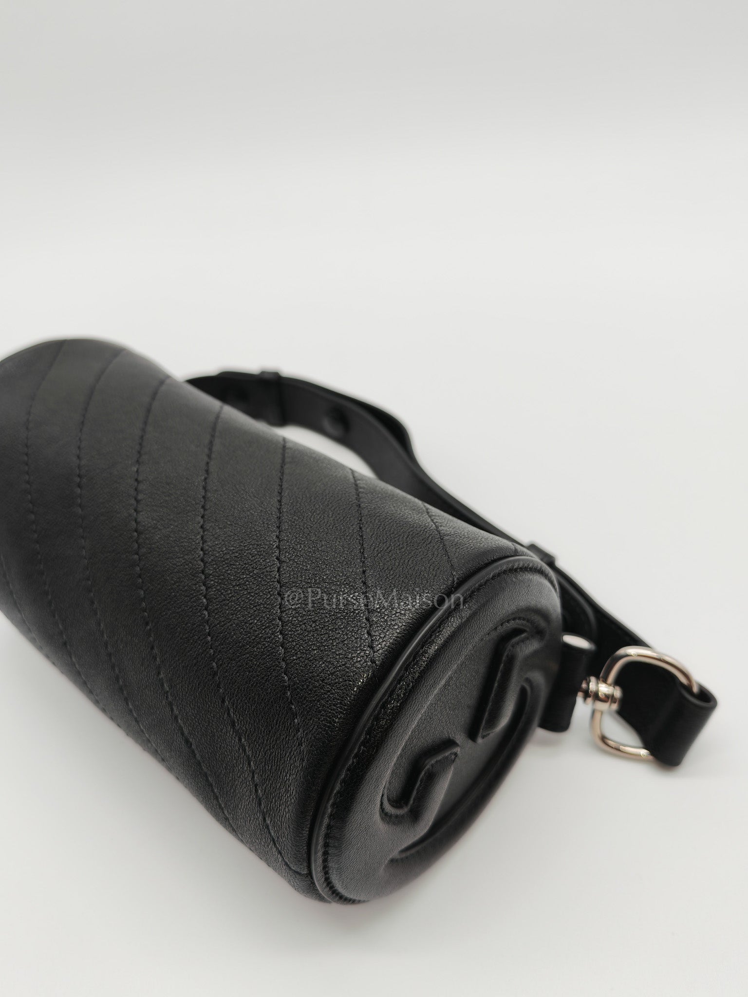 Blondie Mini Barrel Bag in Black Calfskin Leather Shoulder Bag | Purse Maison Luxury Bags Shop