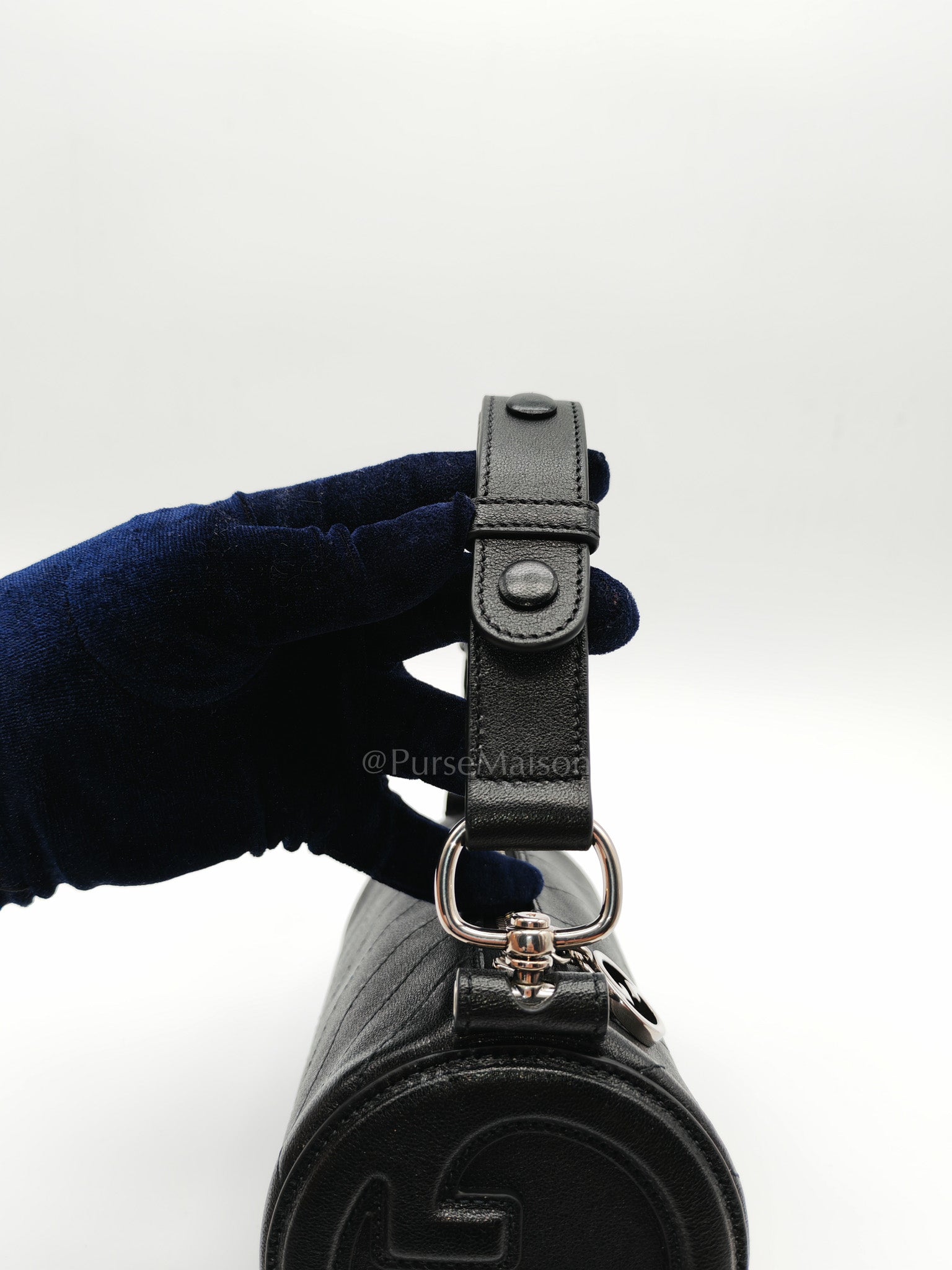 Blondie Mini Barrel Bag in Black Calfskin Leather Shoulder Bag | Purse Maison Luxury Bags Shop