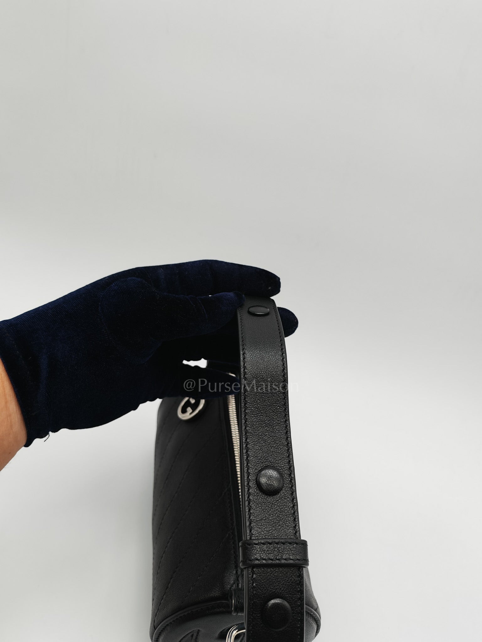 Blondie Mini Barrel Bag in Black Calfskin Leather Shoulder Bag | Purse Maison Luxury Bags Shop