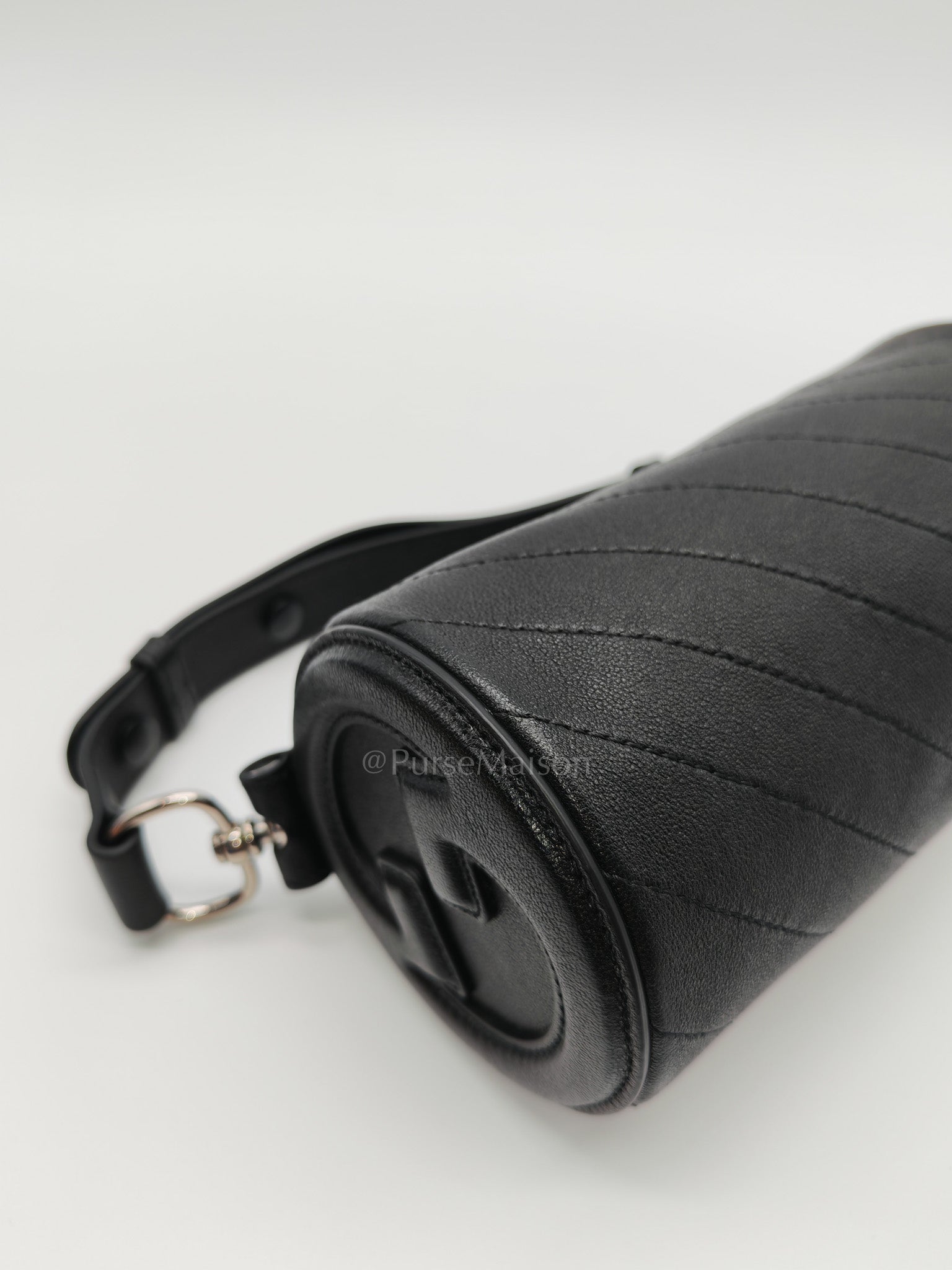 Blondie Mini Barrel Bag in Black Calfskin Leather Shoulder Bag | Purse Maison Luxury Bags Shop