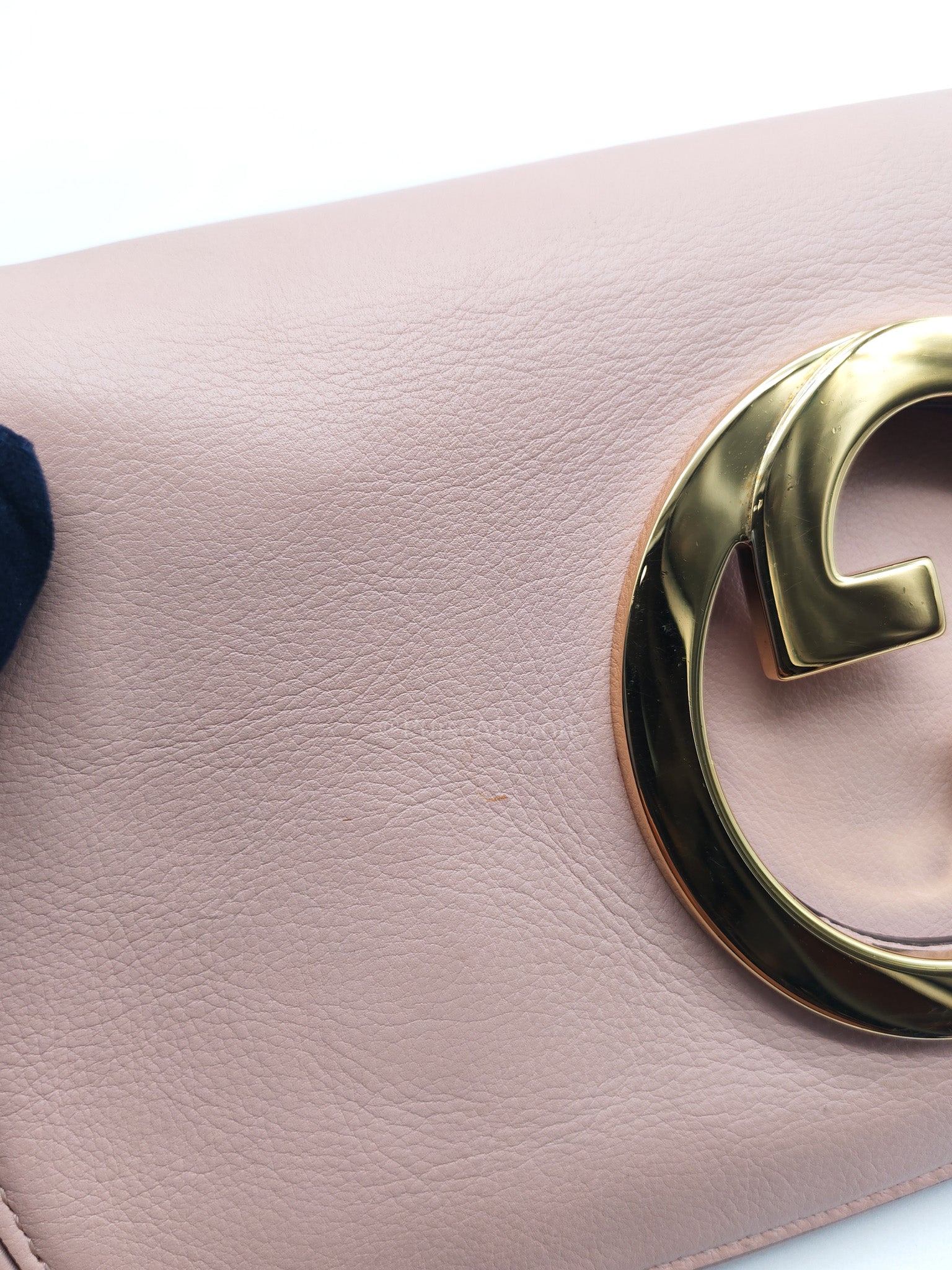 Blondie Shoulder Bag in Powder Pink Interlocking G Emblem Calfskin Leather | Purse Maison Luxury Bags Shop