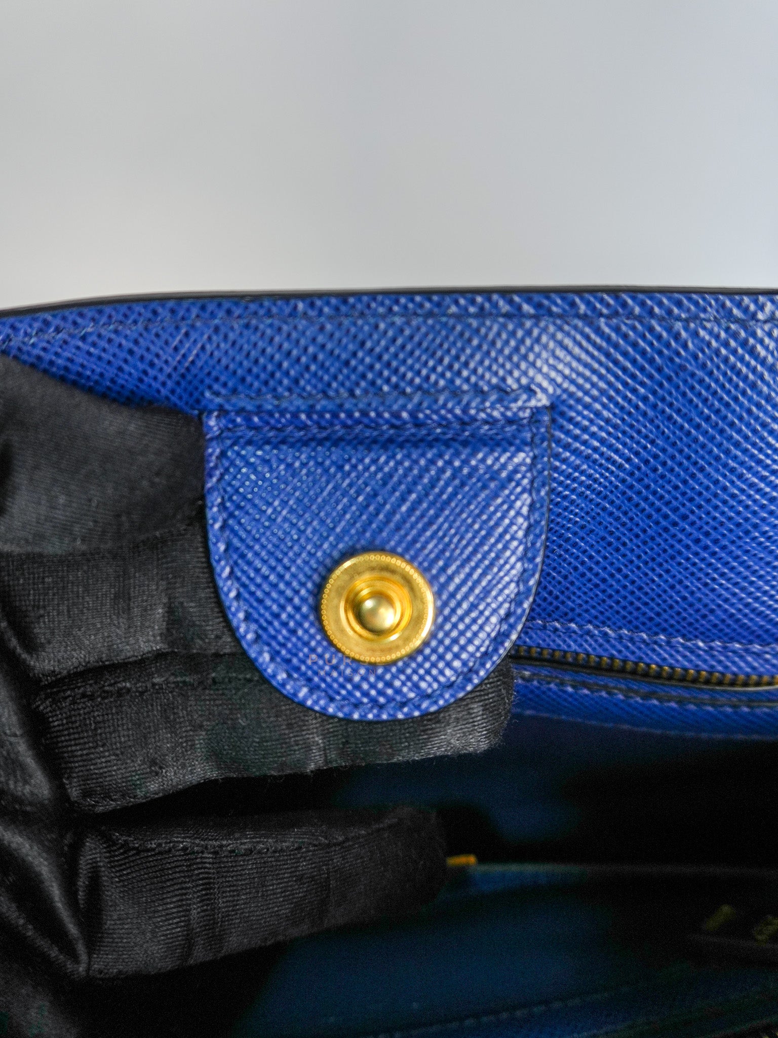 Bluette Large Saffiano Leather Front Pocket Tote Bag | Purse Maison Luxury Bags Shop