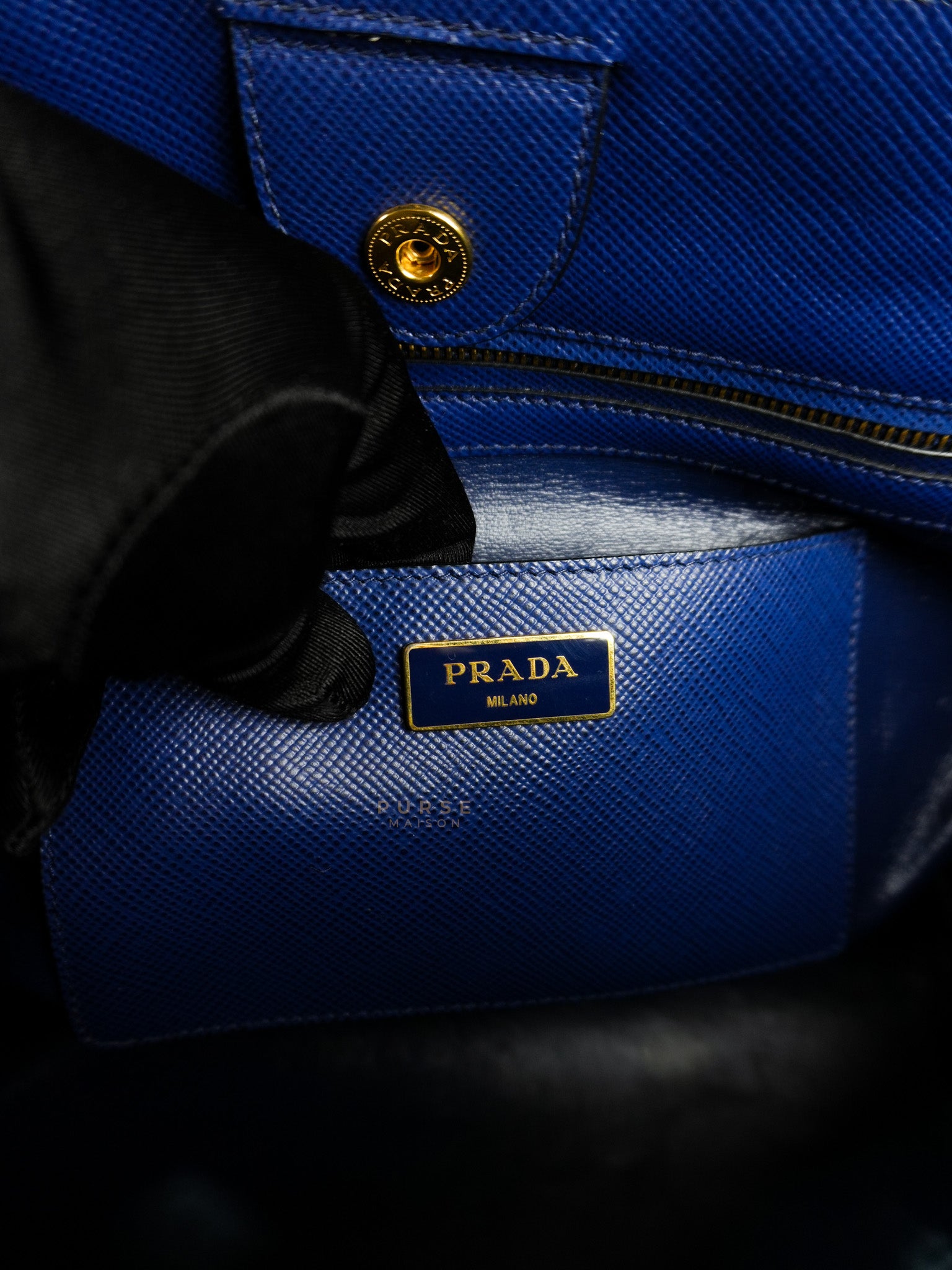 Bluette Large Saffiano Leather Front Pocket Tote Bag | Purse Maison Luxury Bags Shop