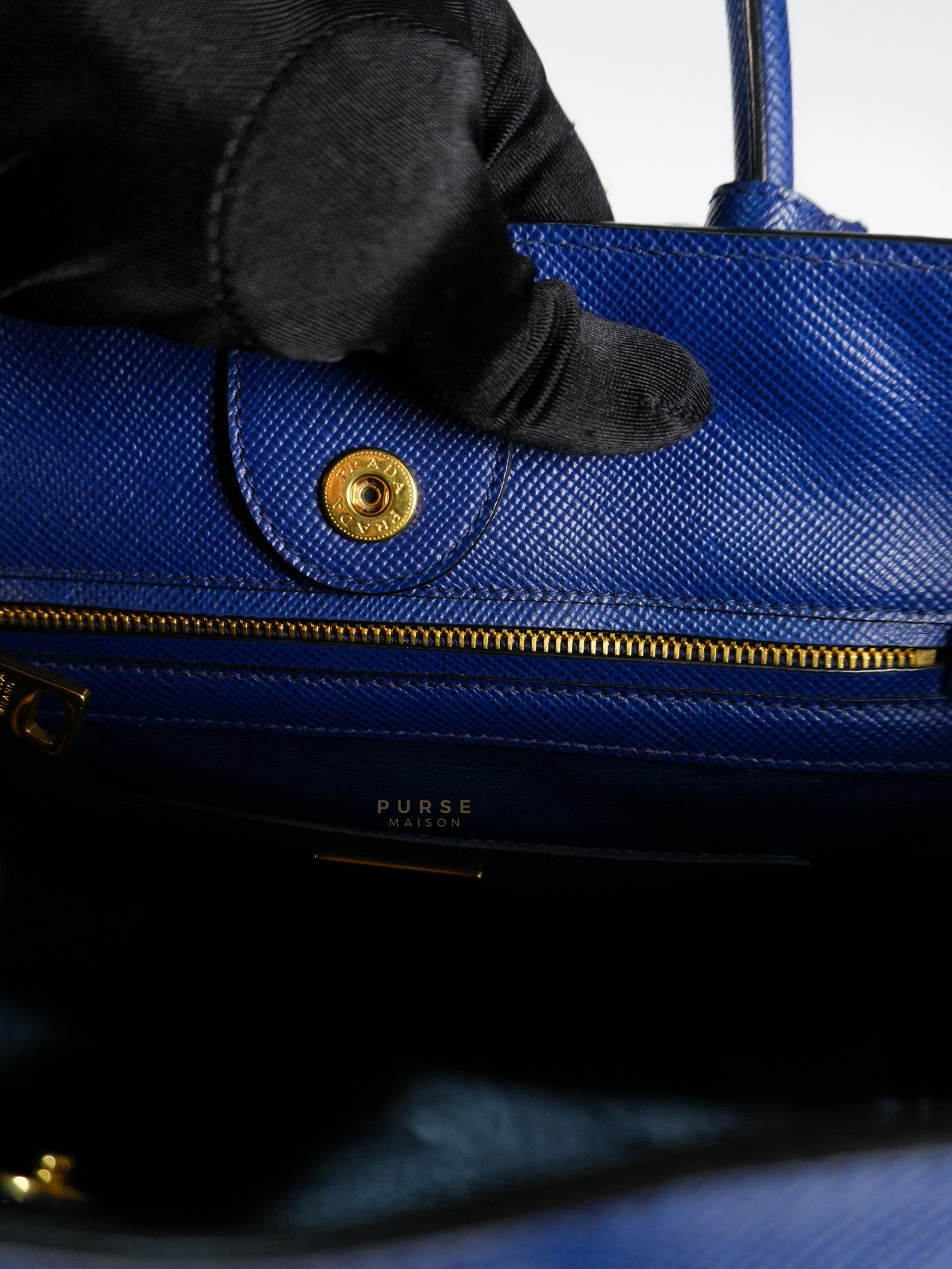 Bluette Large Saffiano Leather Front Pocket Tote Bag | Purse Maison Luxury Bags Shop