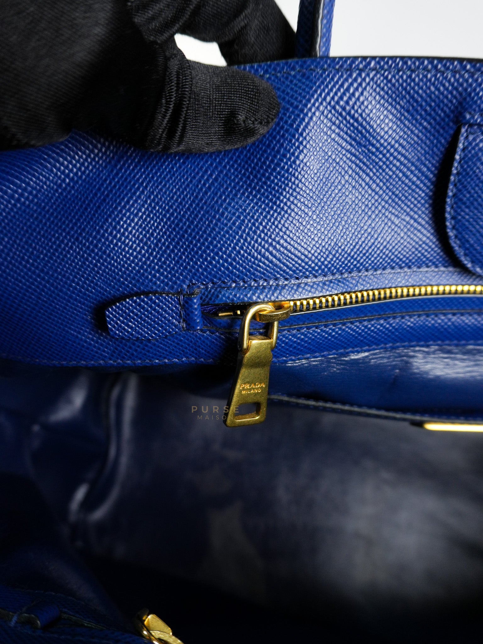 Bluette Large Saffiano Leather Front Pocket Tote Bag | Purse Maison Luxury Bags Shop