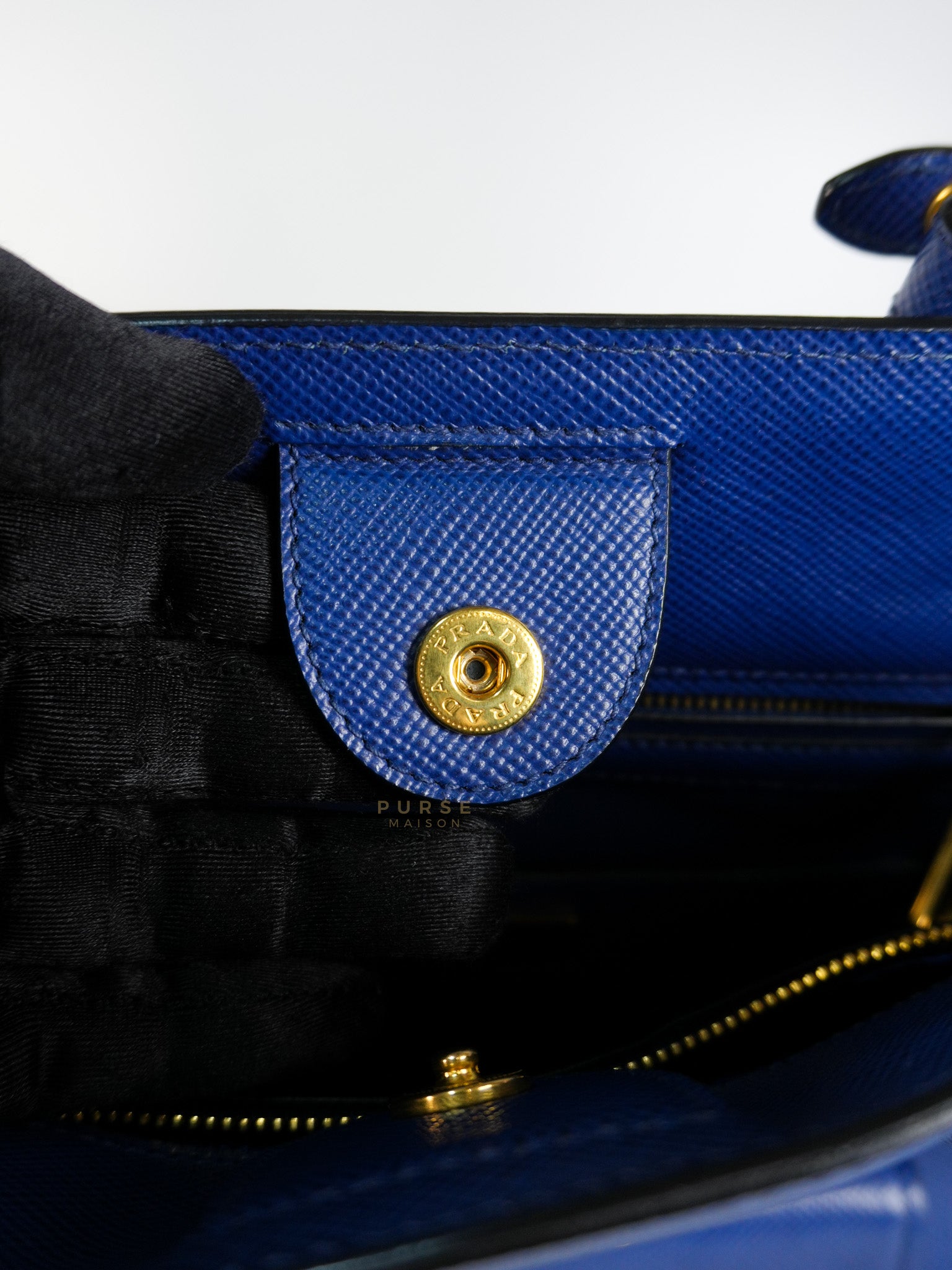 Bluette Large Saffiano Leather Front Pocket Tote Bag | Purse Maison Luxury Bags Shop