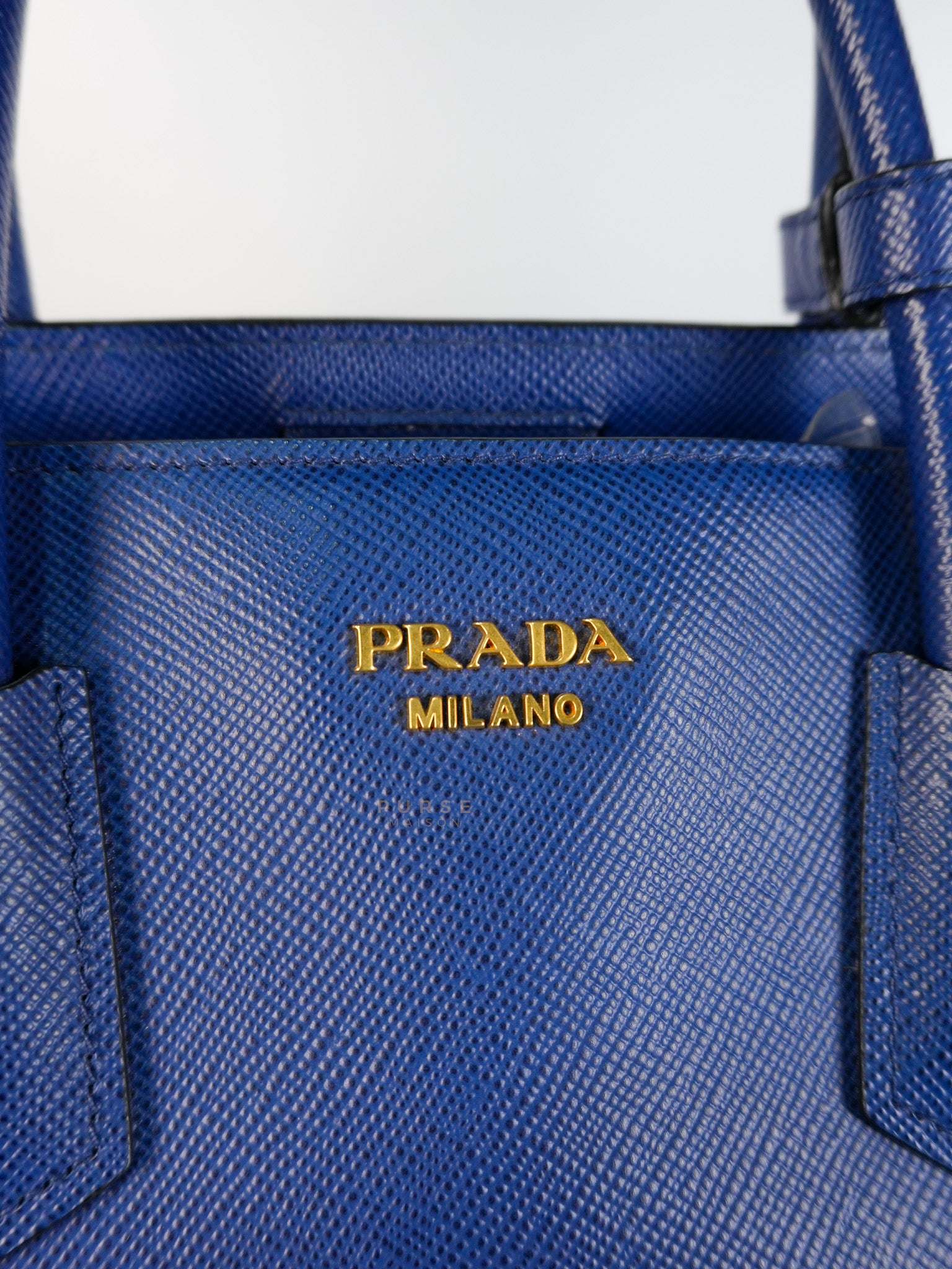 Bluette Large Saffiano Leather Front Pocket Tote Bag | Purse Maison Luxury Bags Shop