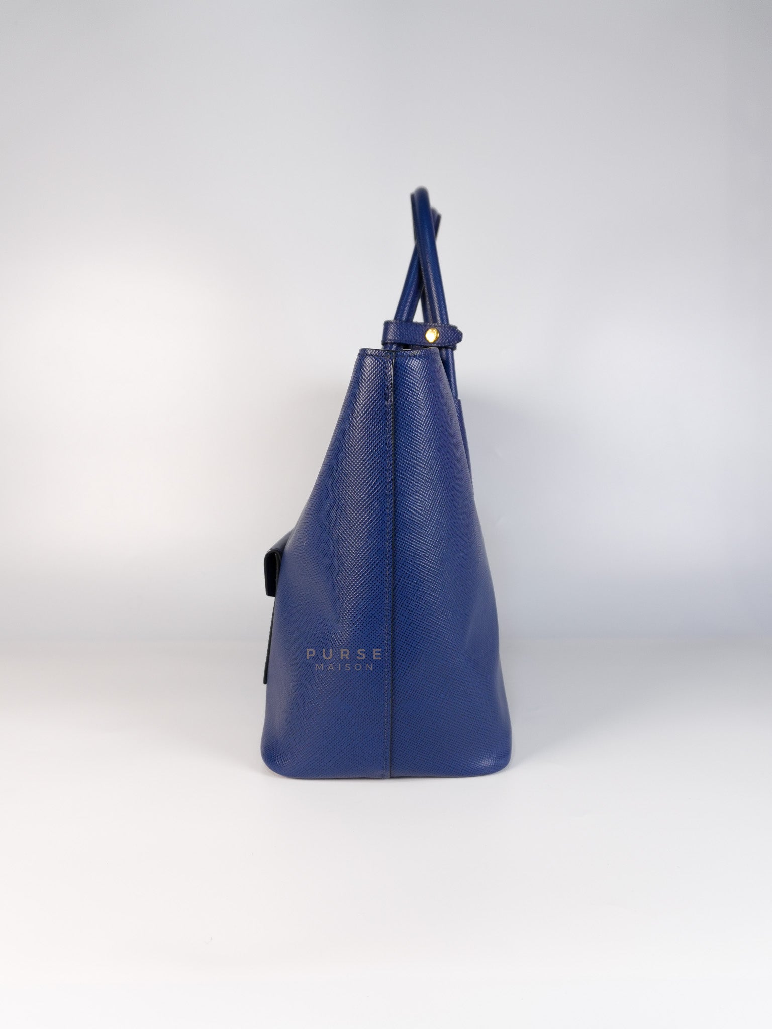 Bluette Large Saffiano Leather Front Pocket Tote Bag | Purse Maison Luxury Bags Shop