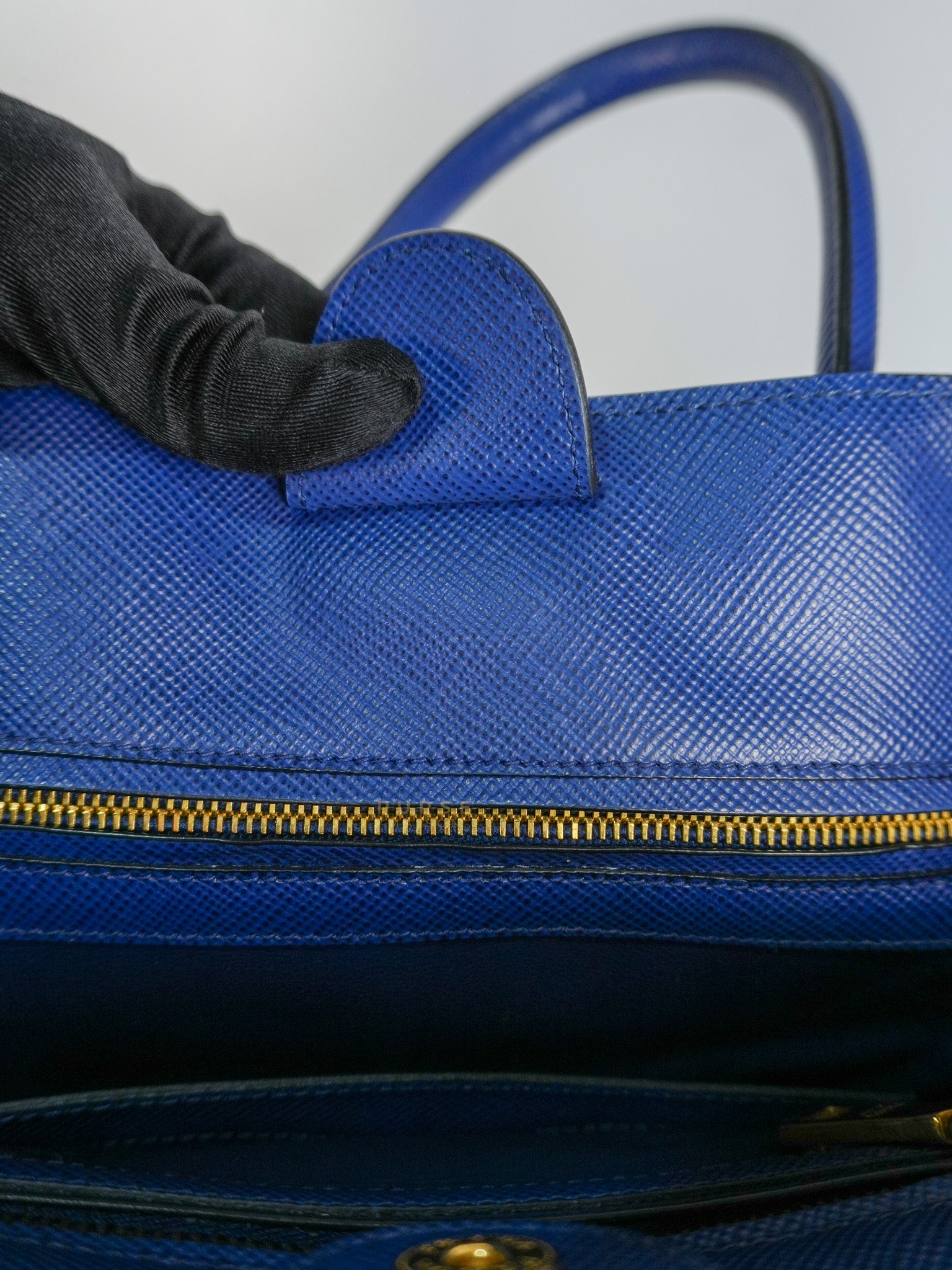 Bluette Large Saffiano Leather Front Pocket Tote Bag | Purse Maison Luxury Bags Shop