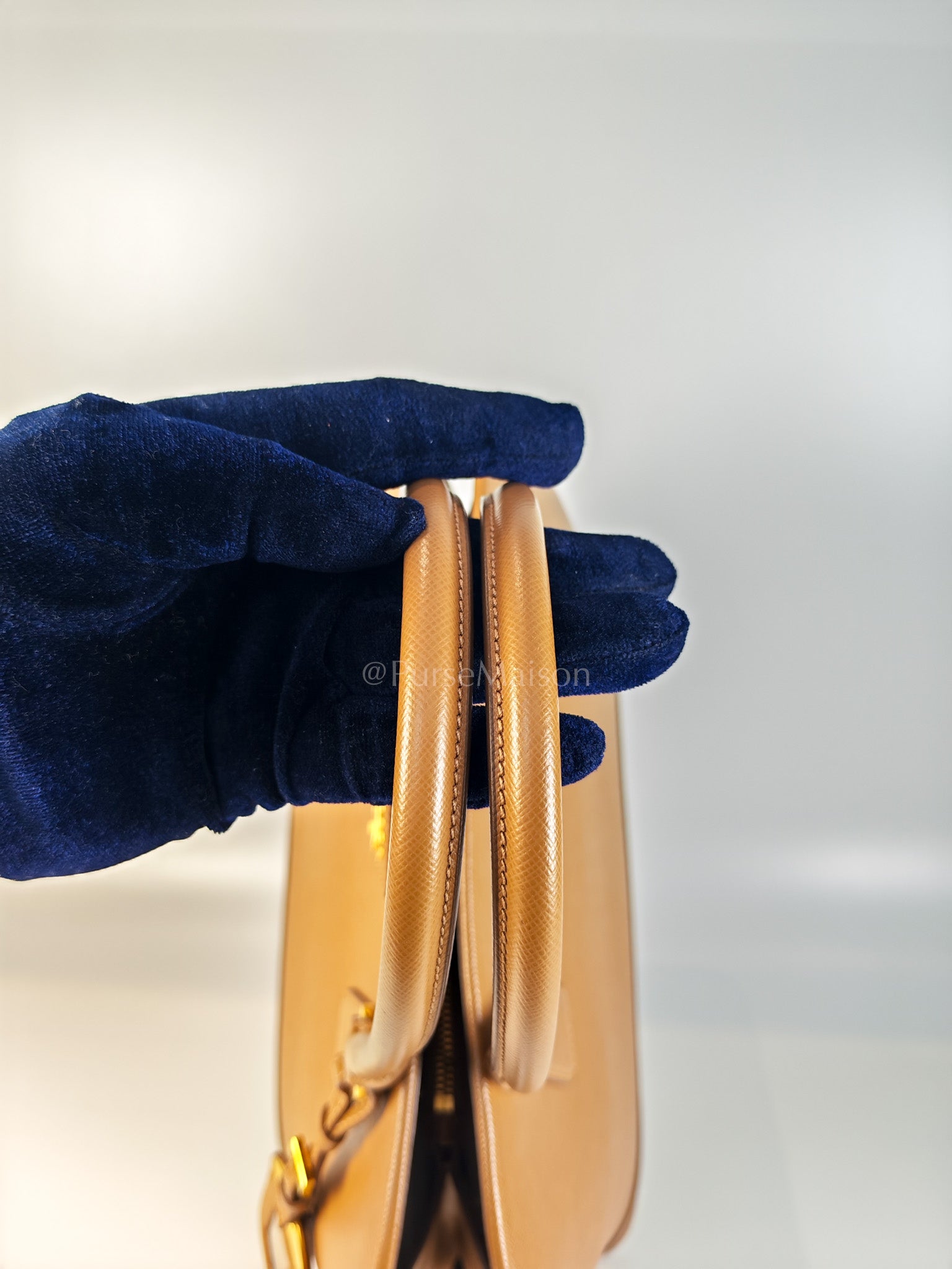 BN2538 Promenade 2Way Bag in Caramel Saffiano Lux Leather Gold Hardware | Purse Maison Luxury Bags Shop