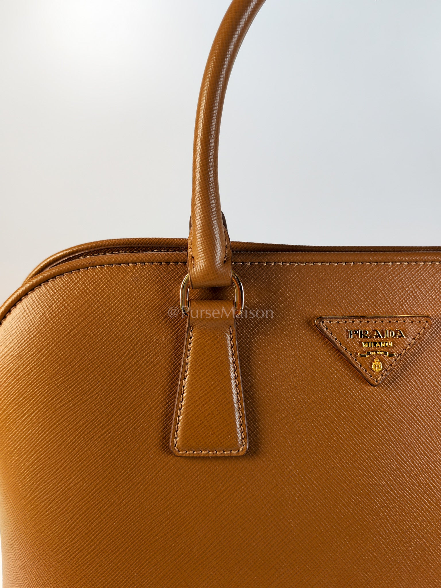 BN2538 Promenade 2Way Bag in Caramel Saffiano Lux Leather Gold Hardware | Purse Maison Luxury Bags Shop