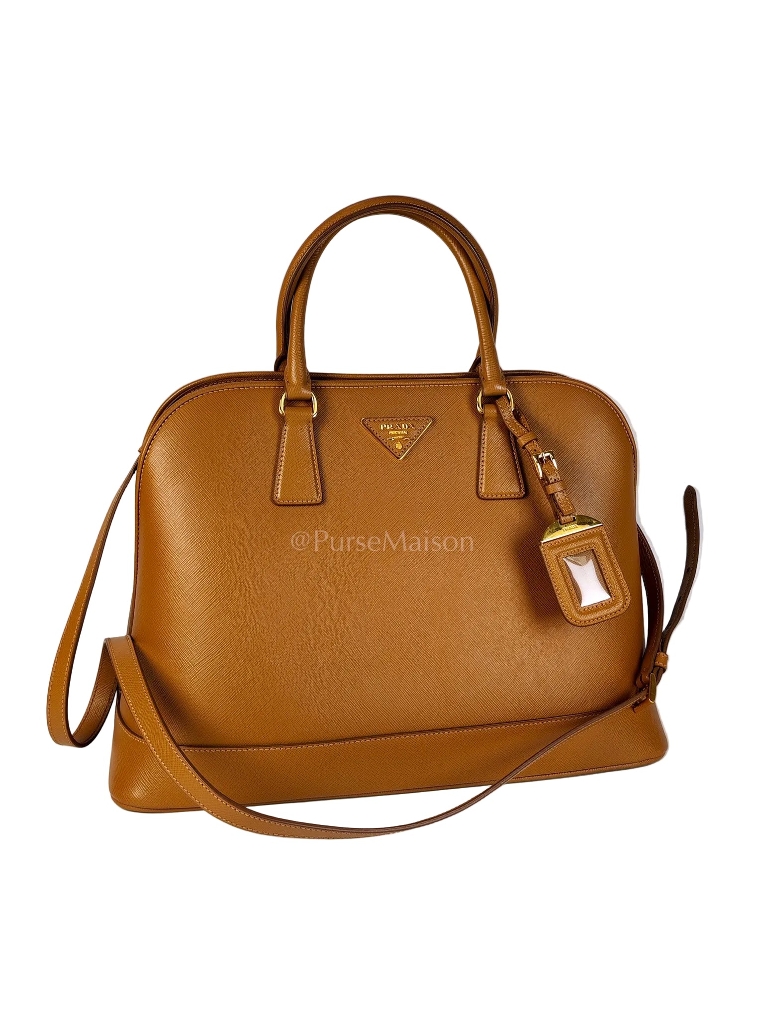 BN2538 Promenade 2Way Bag in Caramel Saffiano Lux Leather Gold Hardware | Purse Maison Luxury Bags Shop
