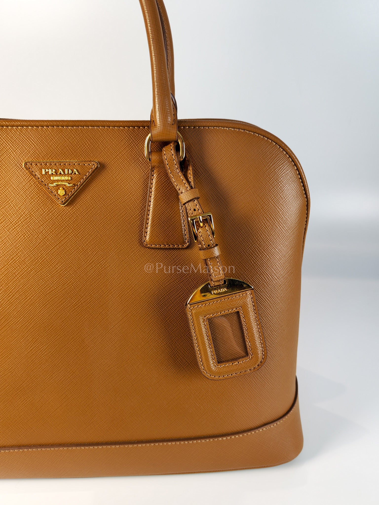 BN2538 Promenade 2Way Bag in Caramel Saffiano Lux Leather Gold Hardware | Purse Maison Luxury Bags Shop