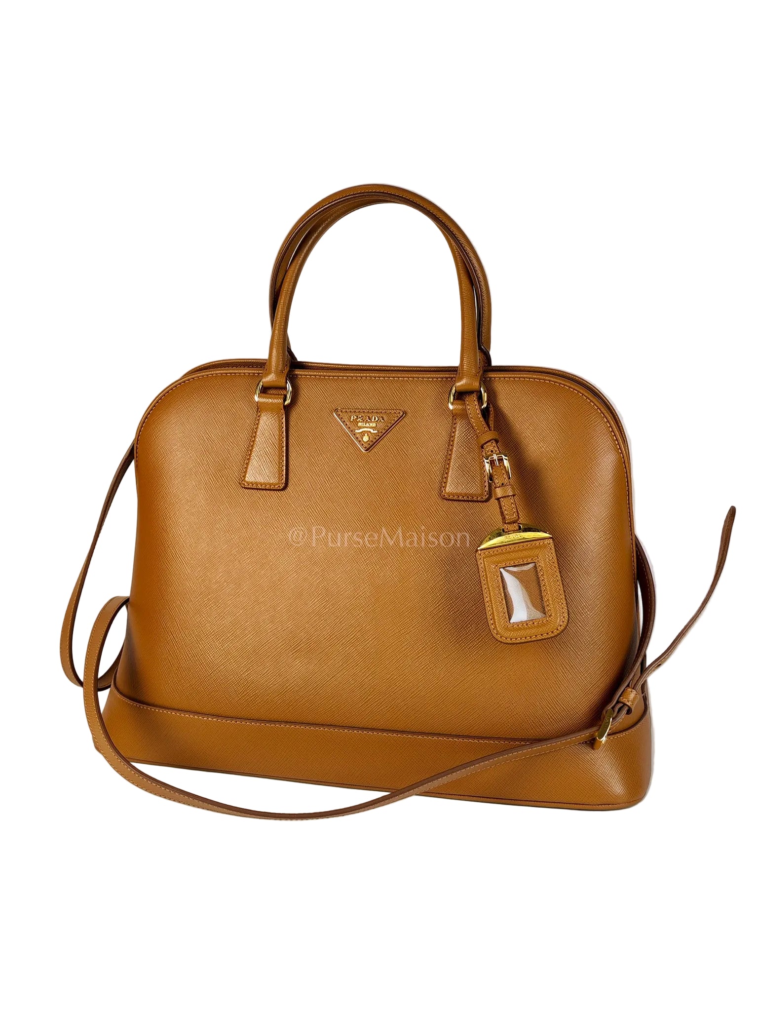 BN2538 Promenade 2Way Bag in Caramel Saffiano Lux Leather Gold Hardware | Purse Maison Luxury Bags Shop