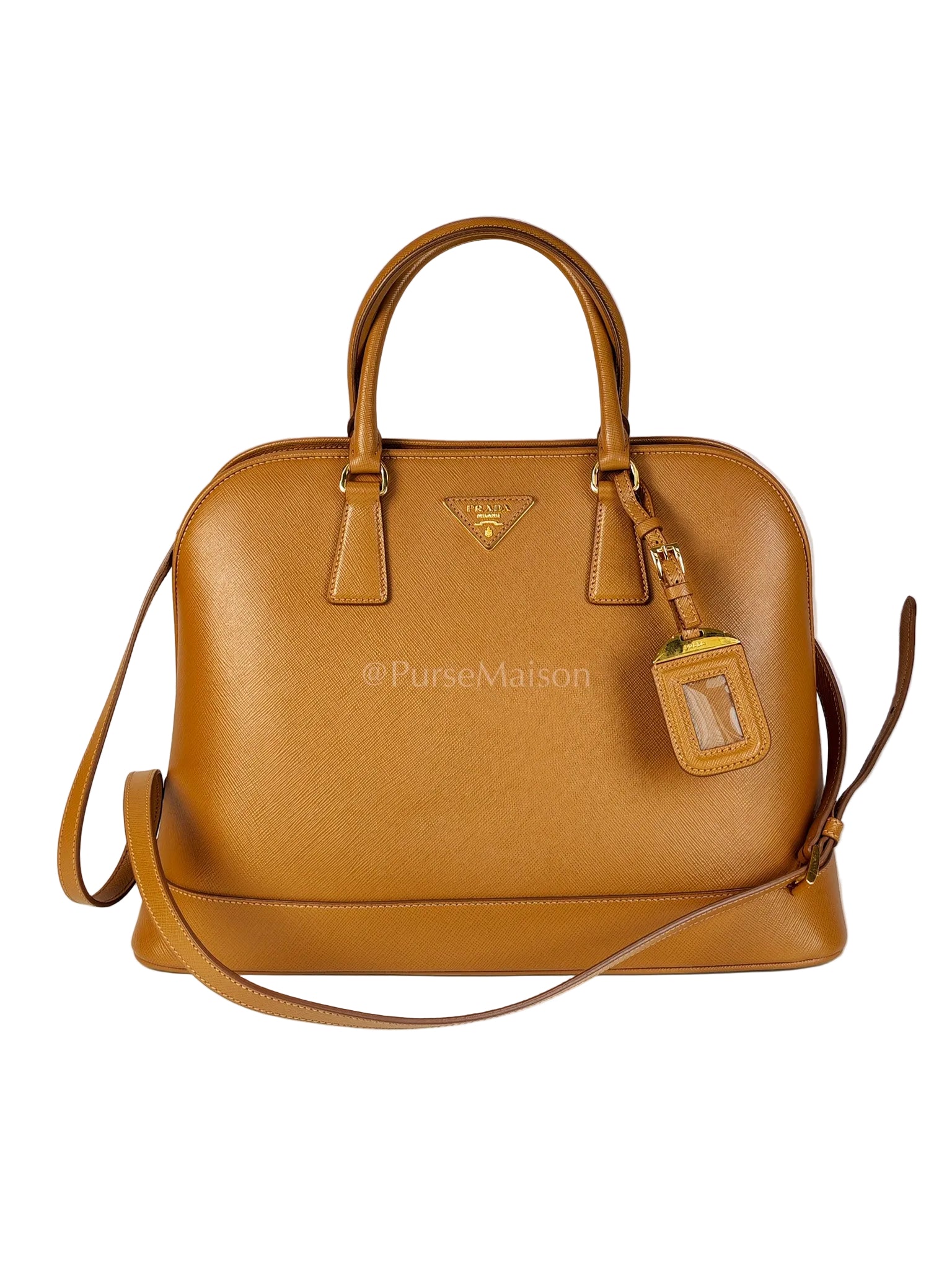 BN2538 Promenade 2Way Bag in Caramel Saffiano Lux Leather Gold Hardware | Purse Maison Luxury Bags Shop