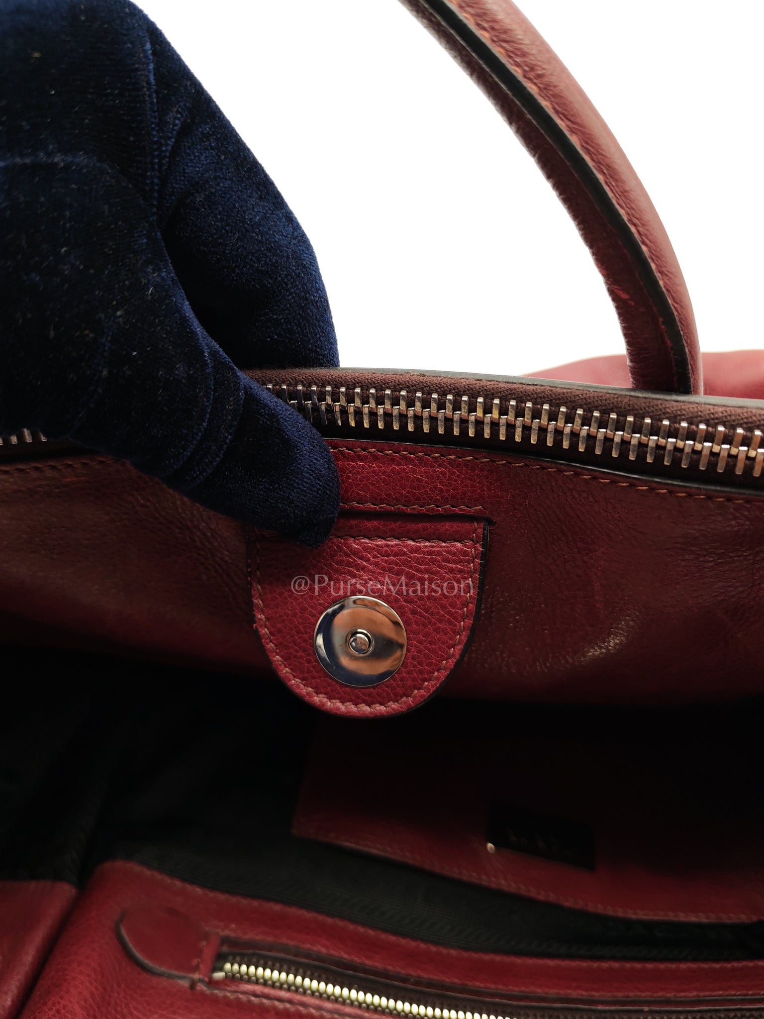 BN2619 Twin Pocket Double Handle Tote Bag in Ametista Glace Calfskin Leather | Purse Maison Luxury Bags Shop