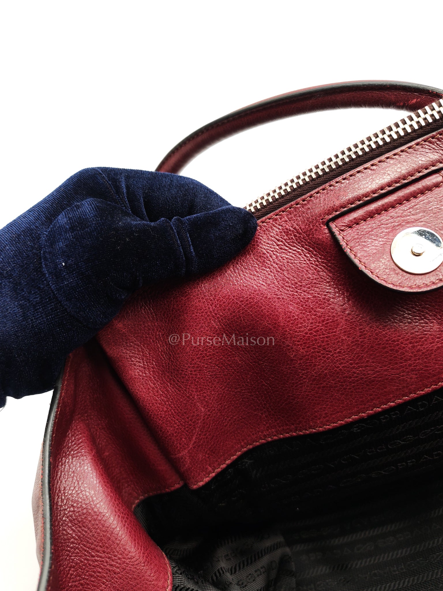 BN2619 Twin Pocket Double Handle Tote Bag in Ametista Glace Calfskin Leather | Purse Maison Luxury Bags Shop