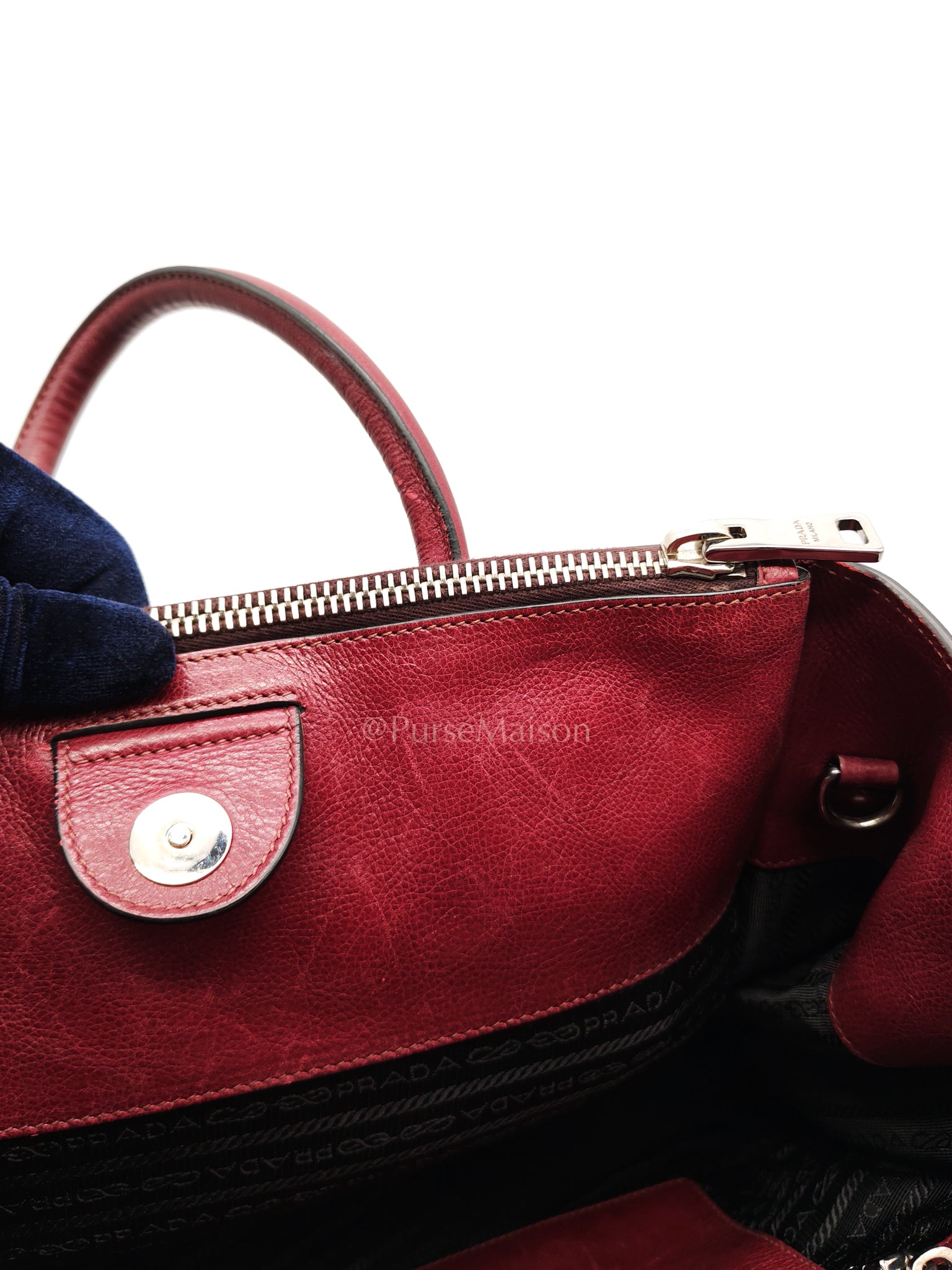 BN2619 Twin Pocket Double Handle Tote Bag in Ametista Glace Calfskin Leather | Purse Maison Luxury Bags Shop