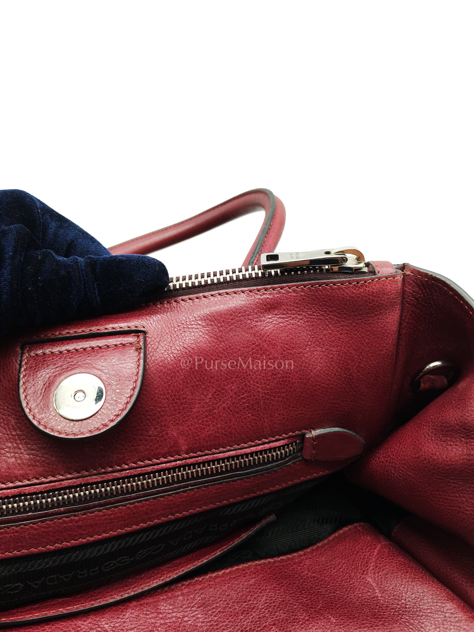 BN2619 Twin Pocket Double Handle Tote Bag in Ametista Glace Calfskin Leather | Purse Maison Luxury Bags Shop