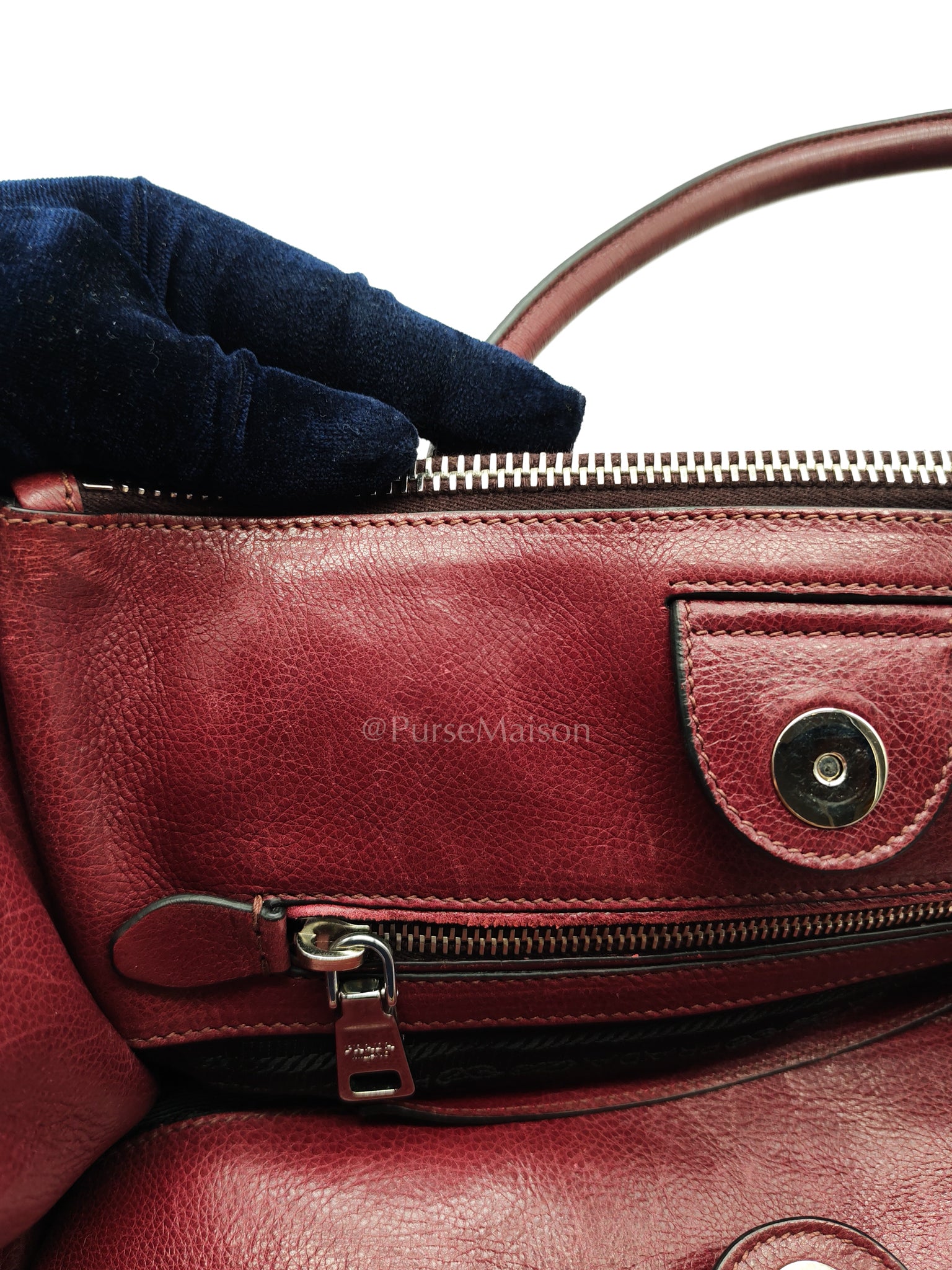 BN2619 Twin Pocket Double Handle Tote Bag in Ametista Glace Calfskin Leather | Purse Maison Luxury Bags Shop